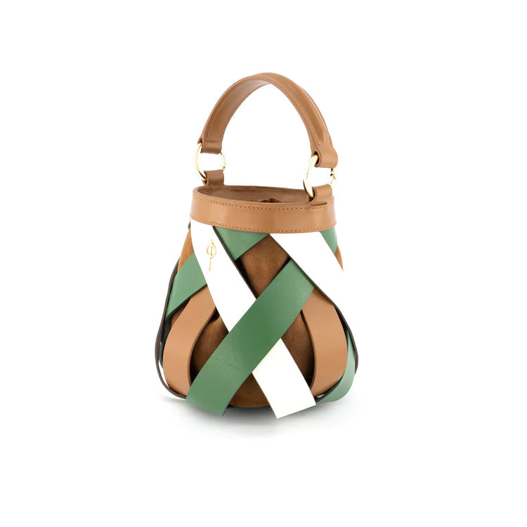 Otrera-Olina Tan & Green & White-El Çantası-2-Milagron.com
