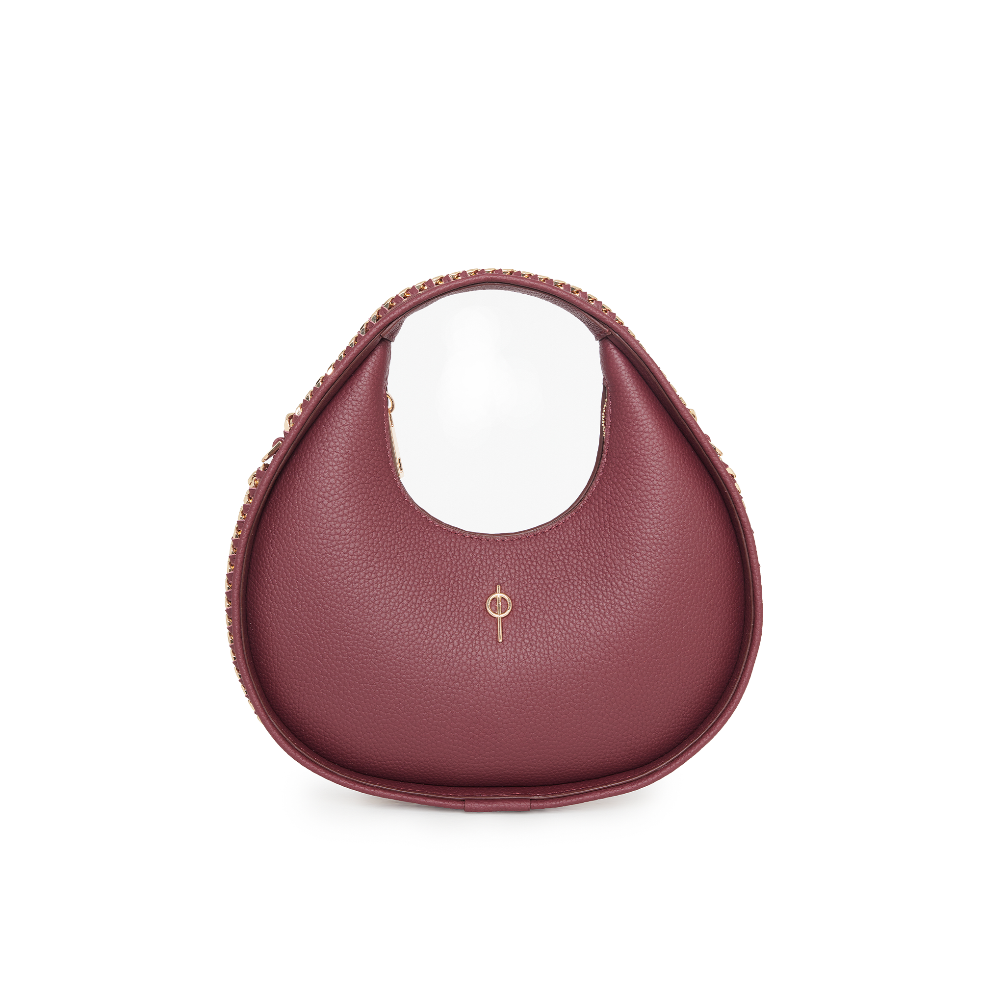Otrera-Round Chain Bag Burgundy-Omuz Çantası-1-Milagron.com