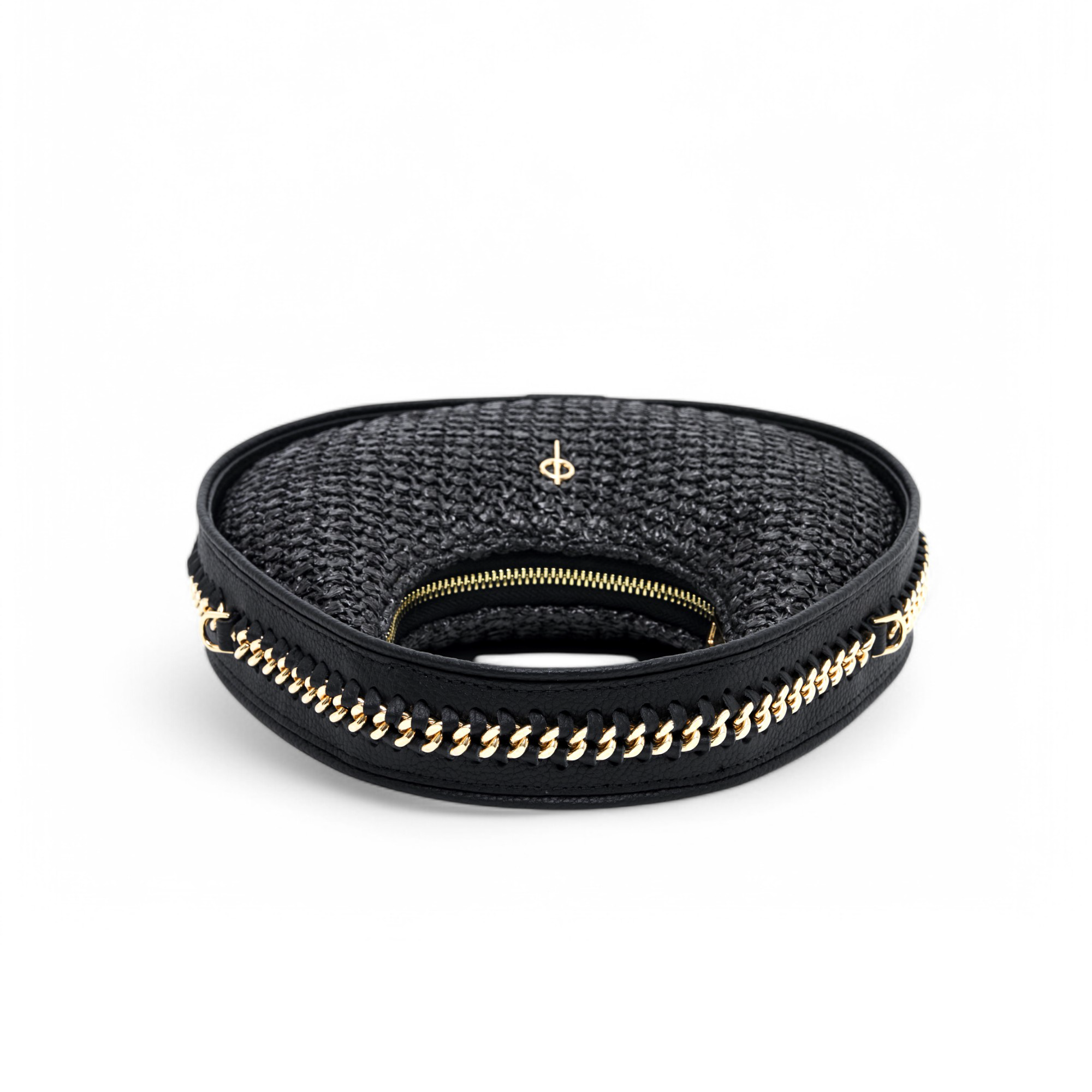 Otrera-Round Chain Bag Straw Black-Crossbody bag-3-Milagron.com