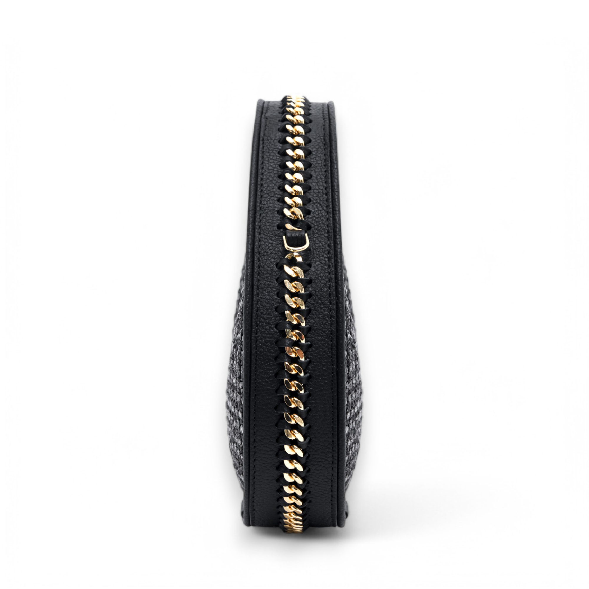 Otrera-Round Chain Bag Straw Black-Crossbody bag-4-Milagron.com