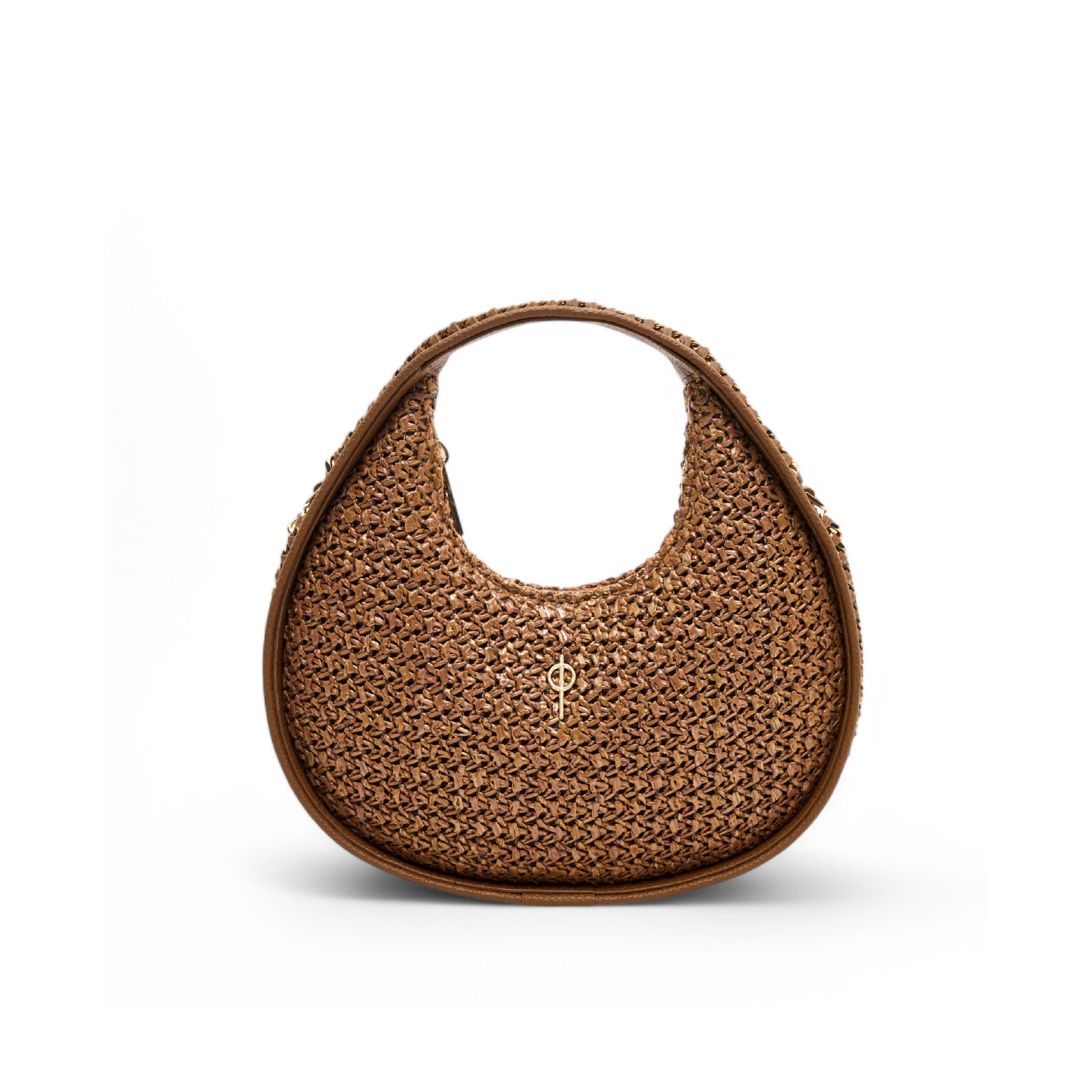 Otrera-Round Chain Bag Straw Tan-Crossbody bag-1-Milagron.com