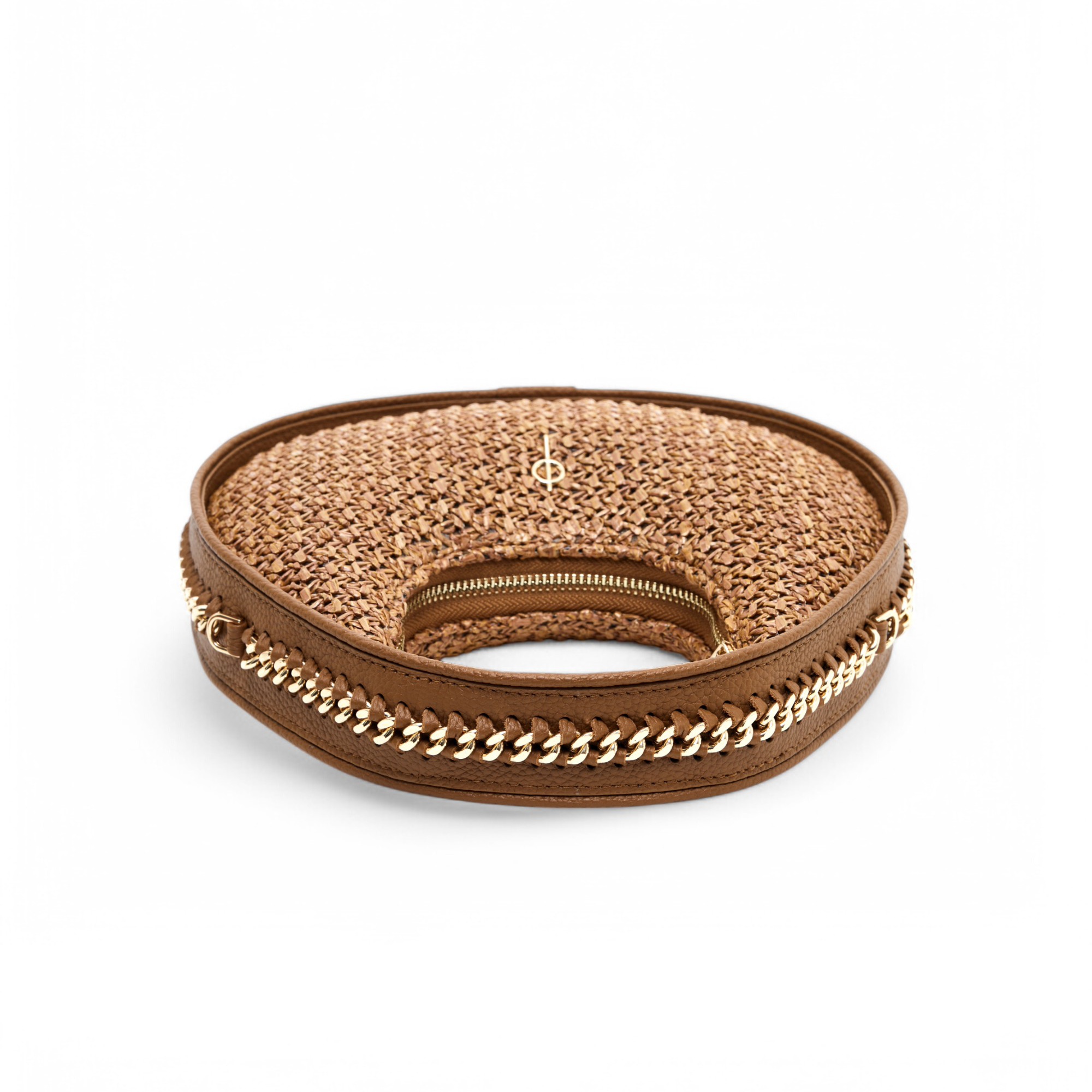 Otrera-Round Chain Bag Straw Tan-Crossbody bag-3-Milagron.com