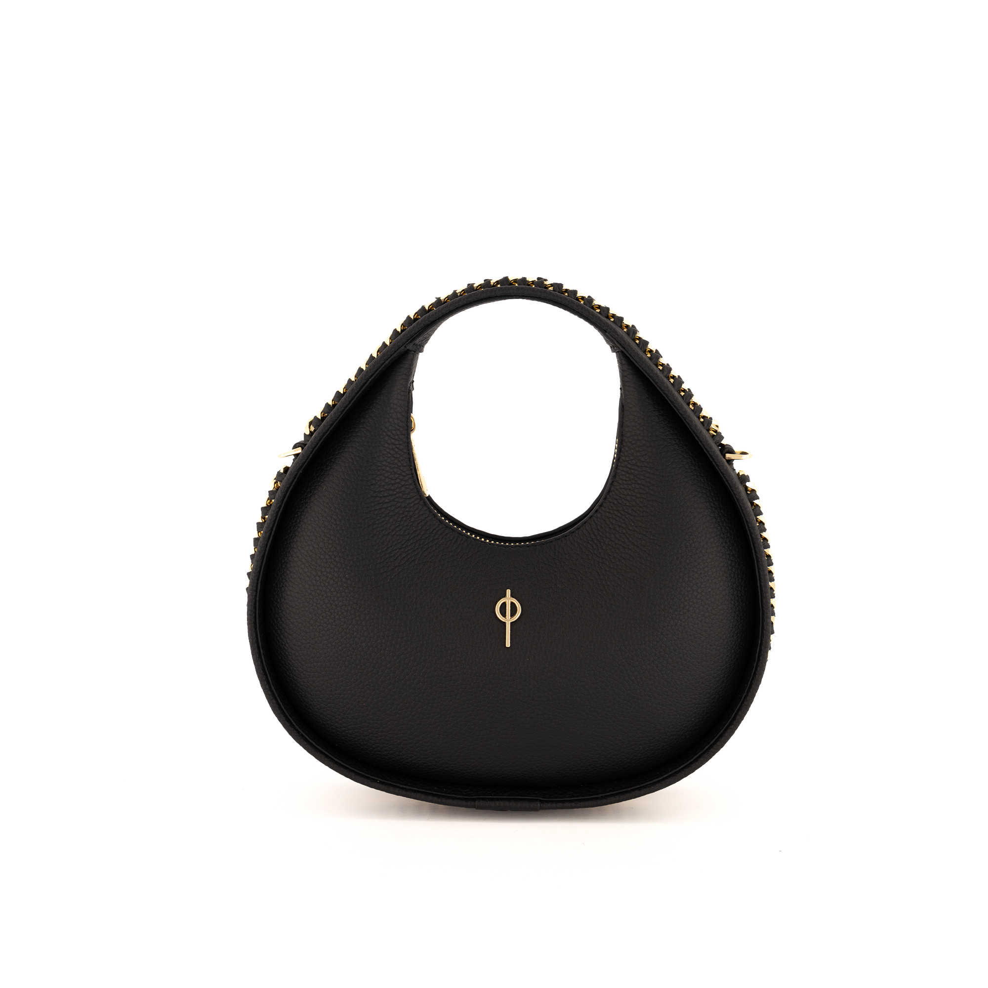 Otrera-SORUNLU - Round Chain Bag Black-Omuz Çantası-1-Milagron.com