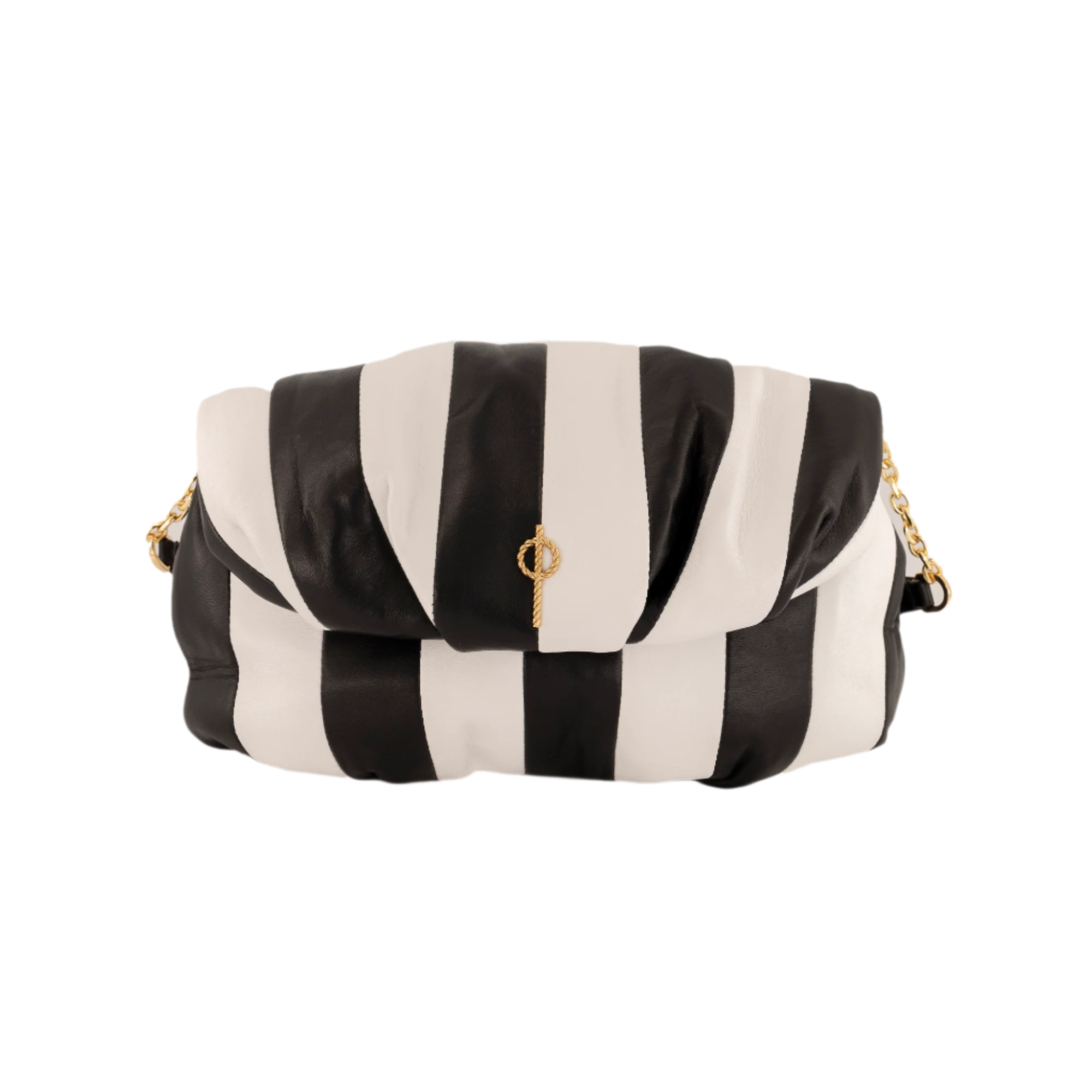 Otrera-Strıped Leda Black-Clutch-1-Milagron.com