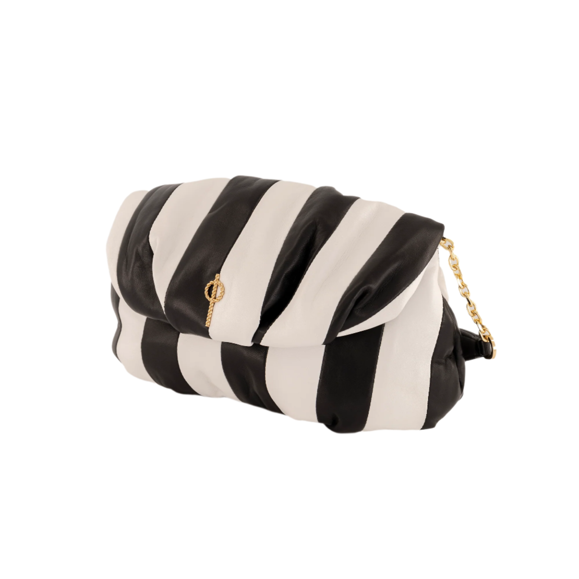 Otrera-Strıped Leda Black-Clutch-2-Milagron.com