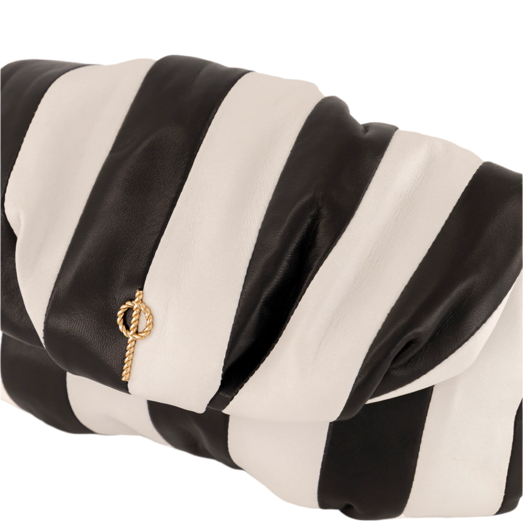 Otrera-Strıped Leda Black-Clutch-4-Milagron.com