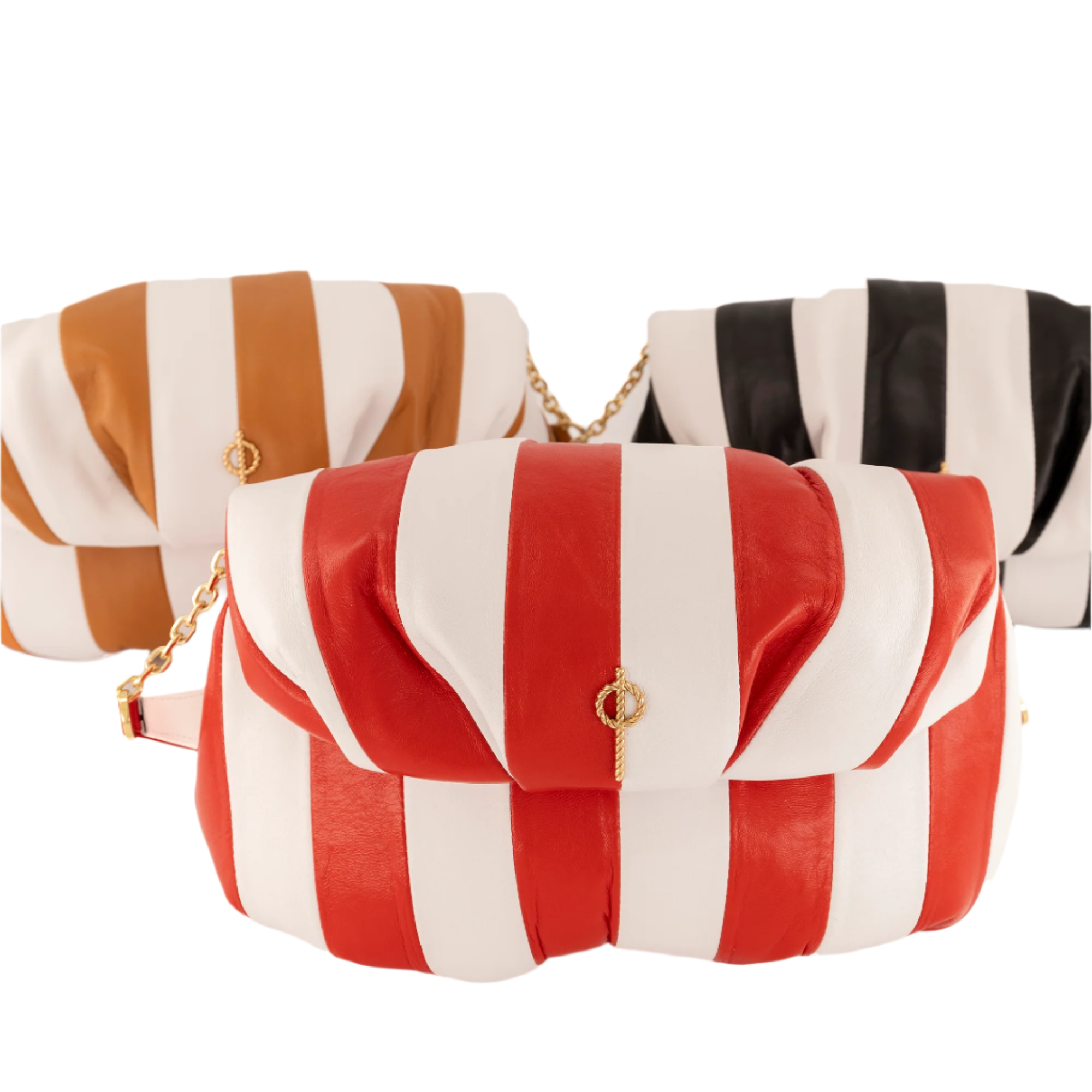 Otrera-Strıped Leda Black-Clutch-5-Milagron.com