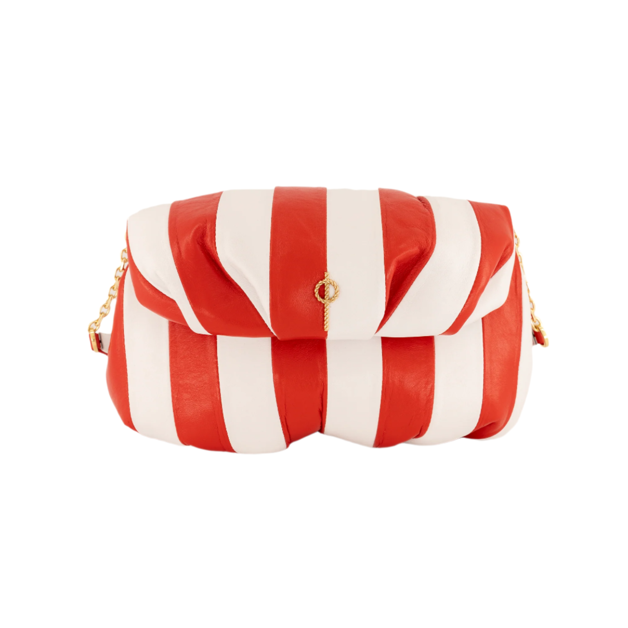 Otrera-Striped Leda Red-Clutch-1-Milagron.com