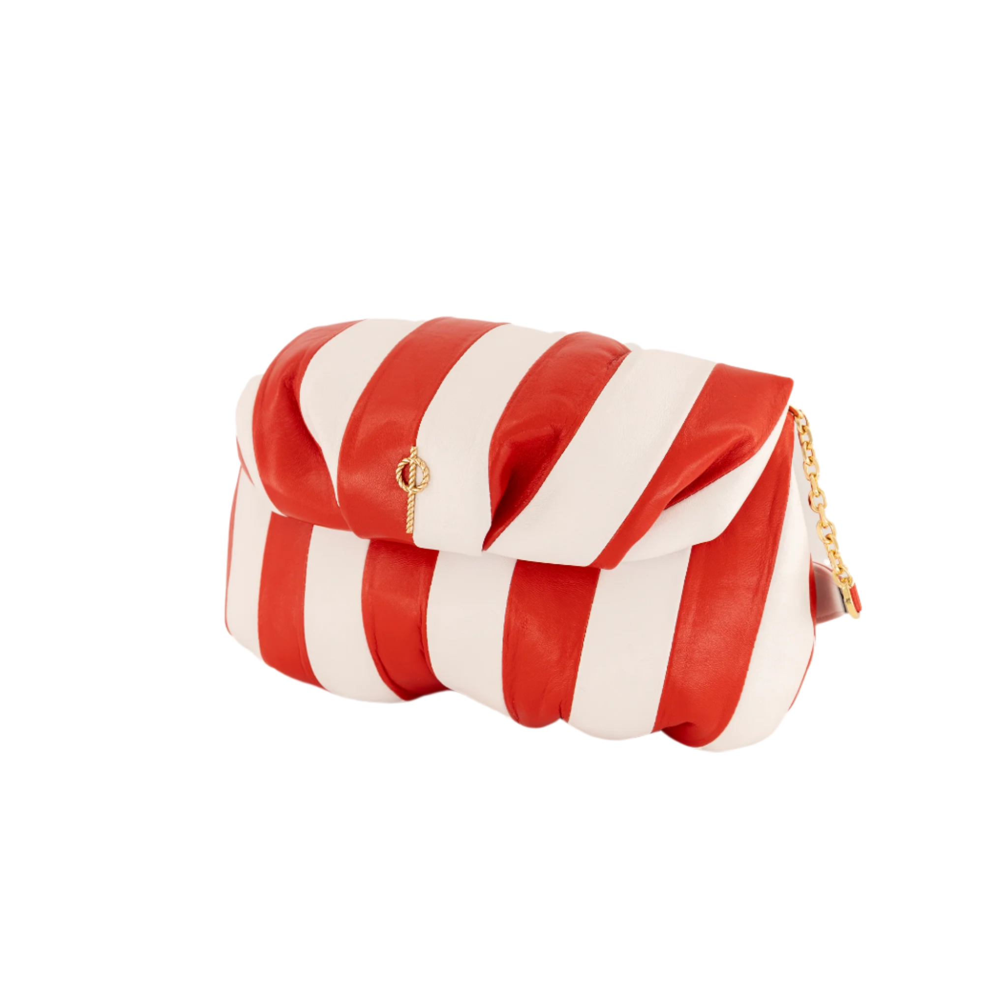 Otrera-Striped Leda Red-Clutch-2-Milagron.com
