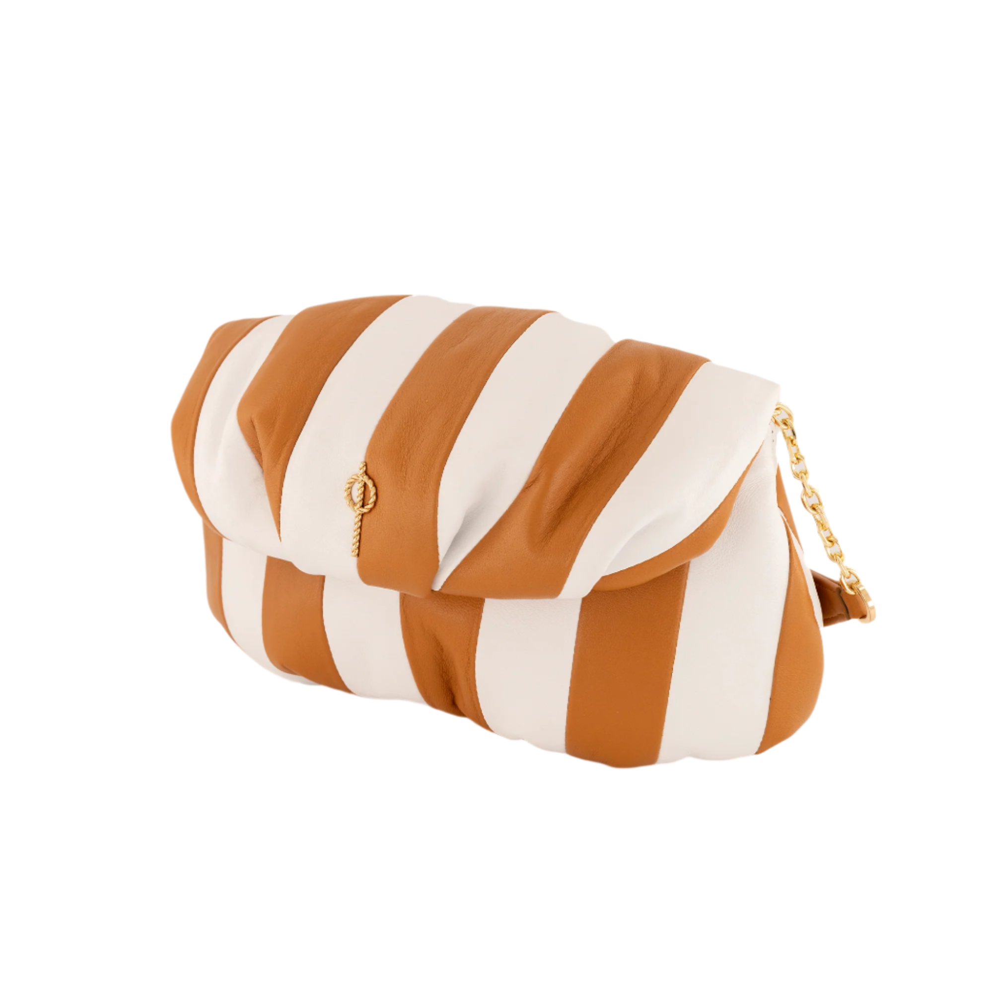 Otrera-Striped Leda Tan-Clutch-2-Milagron.com
