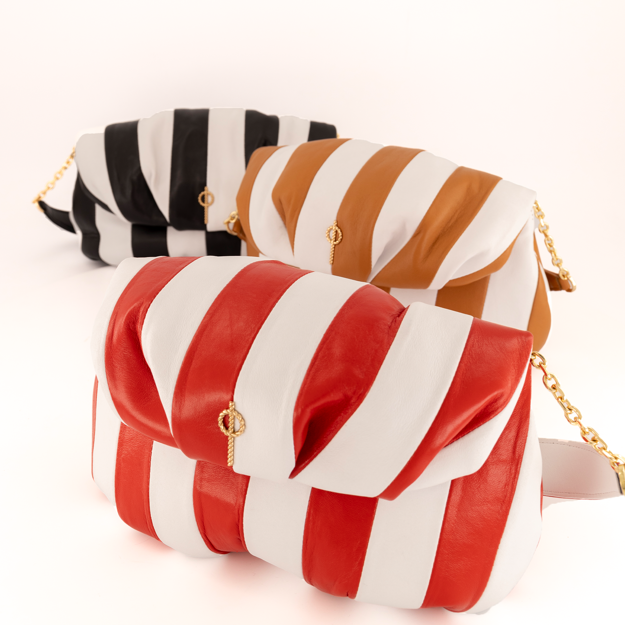 Otrera-Striped Leda Tan-Clutch-4-Milagron.com
