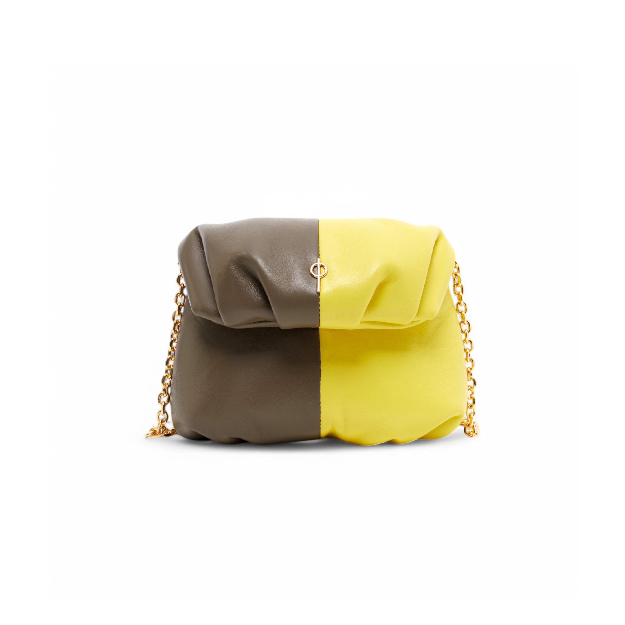 Otrera-Two Colored Baby Leda Floater Brown/Yellow-Crossbody bag-1-Milagron.com