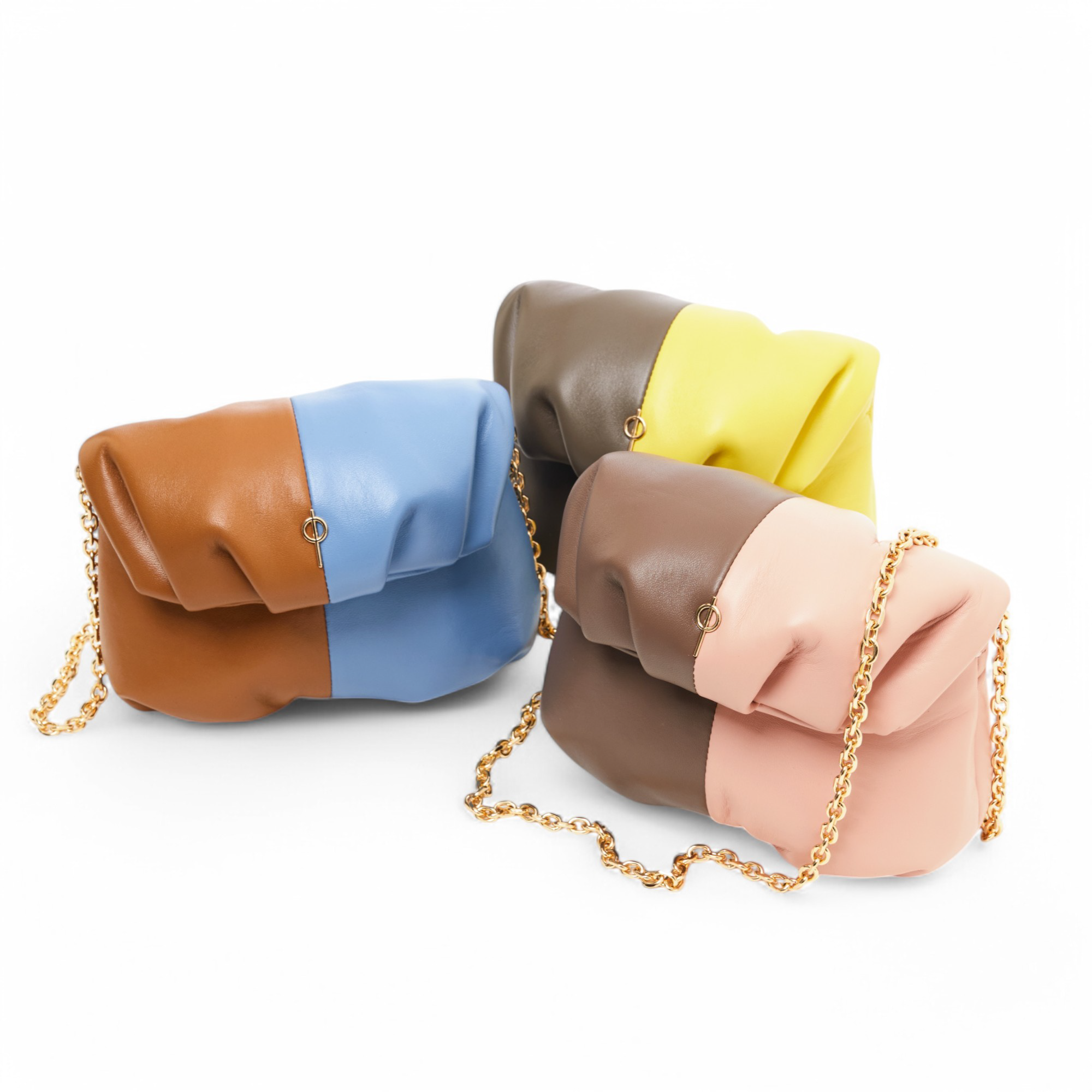 Otrera-Two Colored Baby Leda Floater Brown/Yellow-Crossbody bag-4-Milagron.com