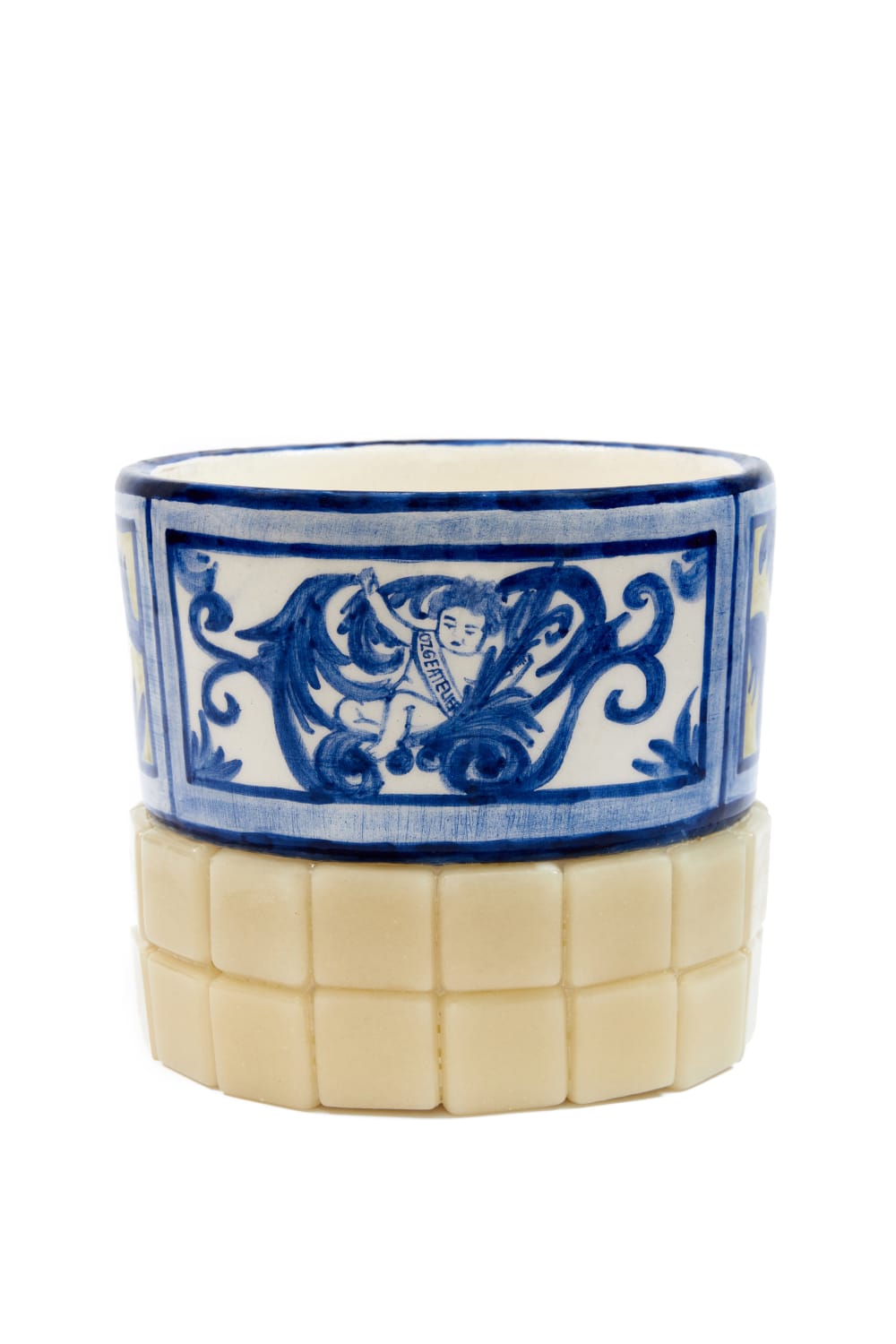 Ozge Atelier-Melek Desenli Krem Mozaik Mum-Mum-1-Milagron.com