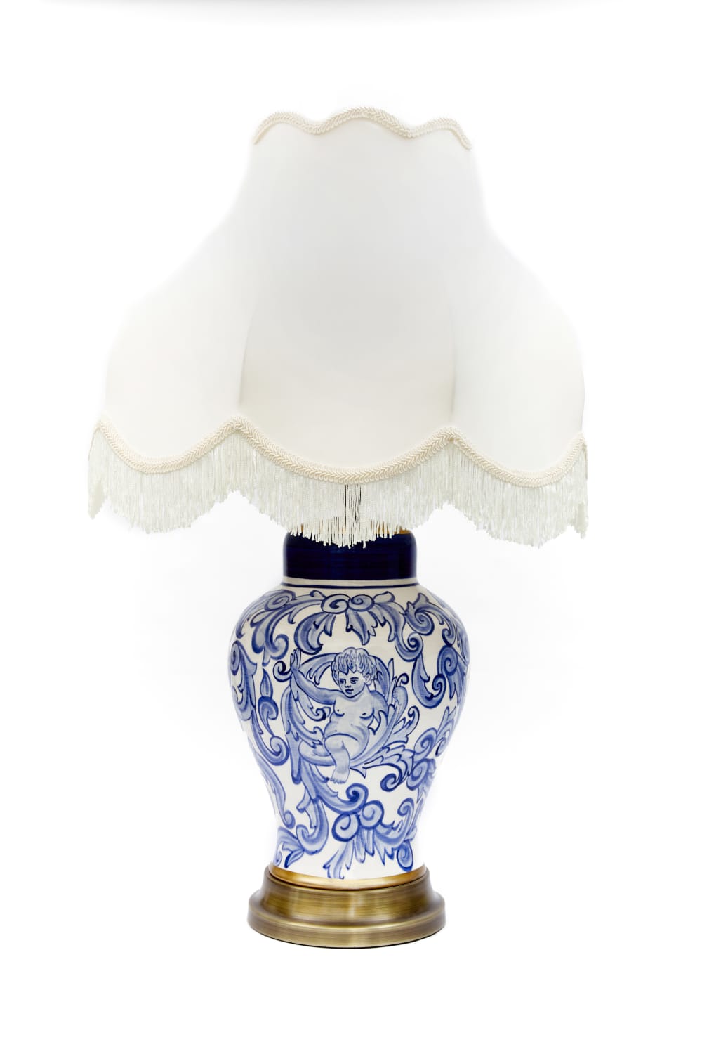 Ozge Atelier-Melek Lacivert Seramik Abajur-Dekoratif Aydınlatma-1-Milagron.com