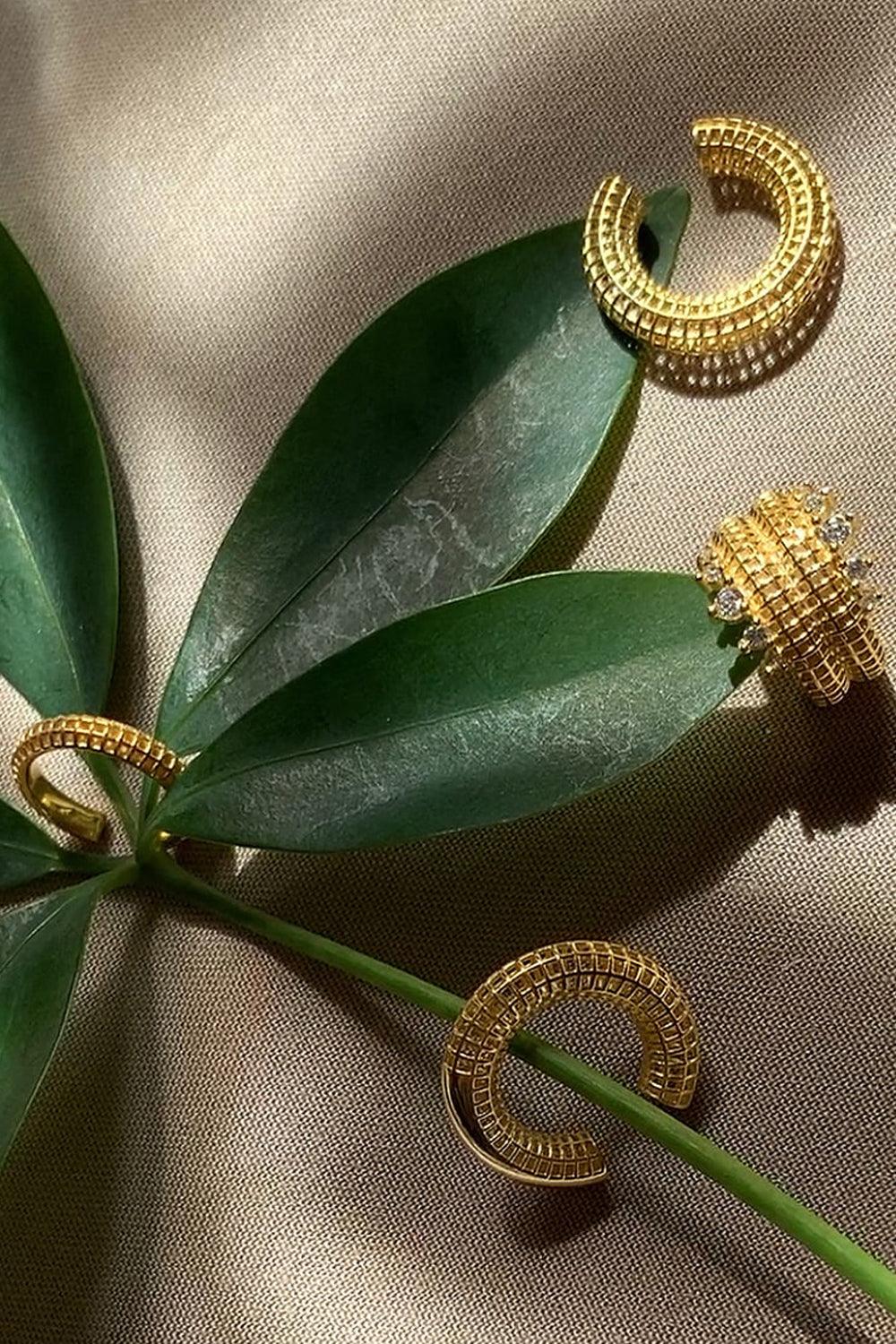 PACAL-Midi Luki Altın Kaplama Kıkırdak Küpesi-Küpe-2-Milagron.com