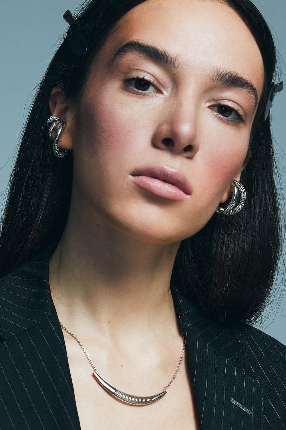 PACAL-Princess Semita Gümüş Kıkırdak Küpesi-Küpe-3-Milagron.com