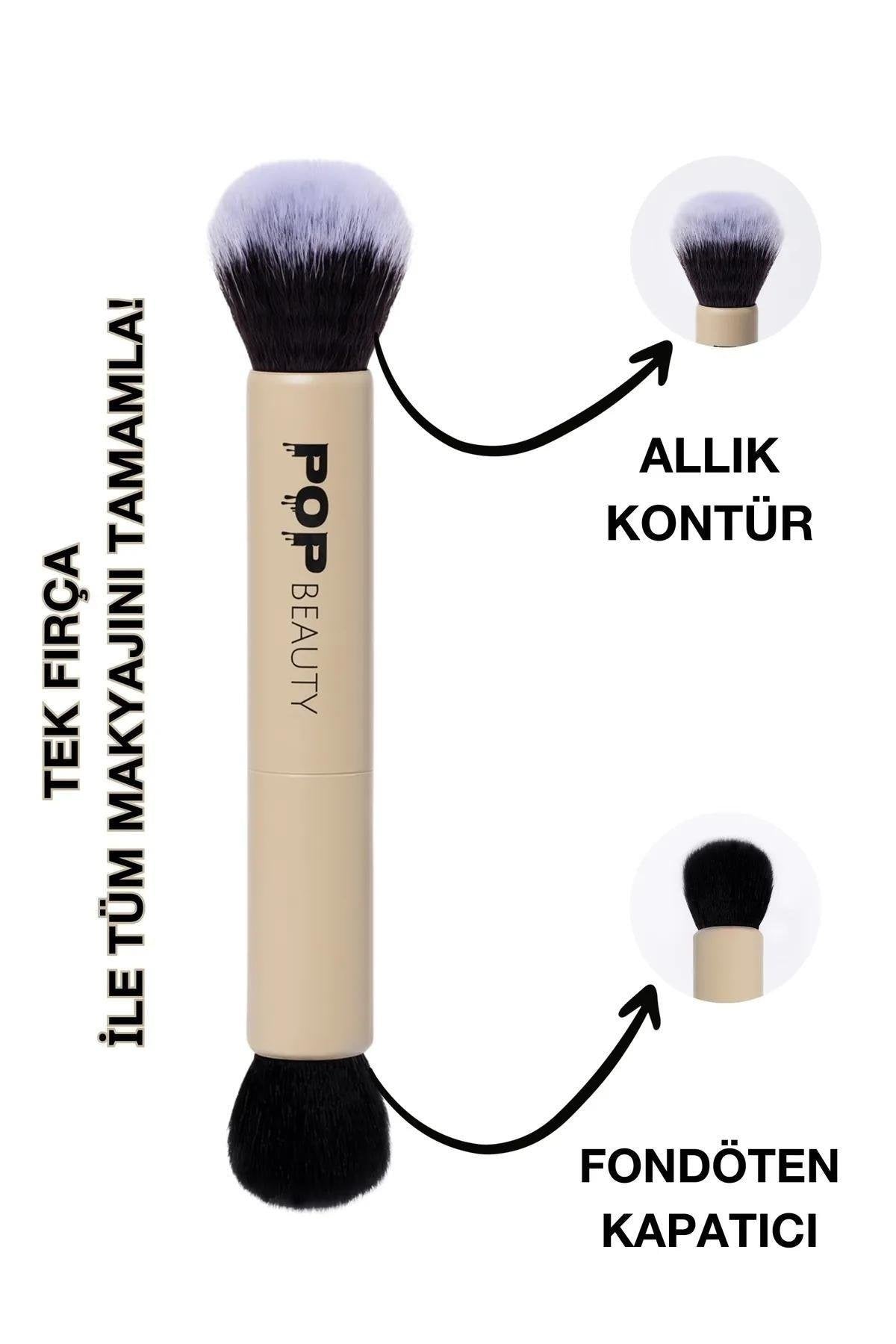 POP Beauty-Çift Taraflı Makyaj Fırçası - Duo Brush-Makyaj Fırçası-2-Milagron.com