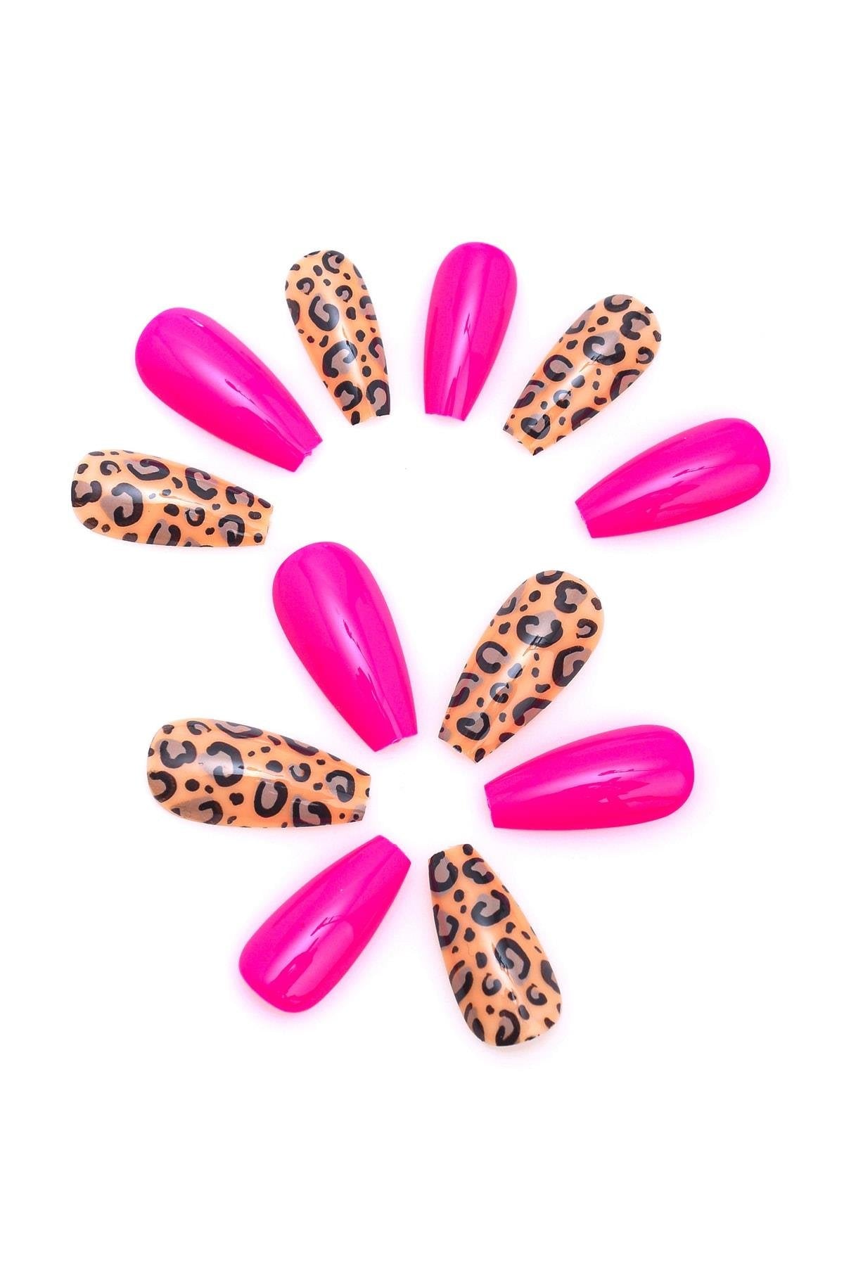 POP Beauty-Desenli Takma Tırnak & Zararsız Yapıştırıcı-Takma Tırnak ve Aksesuarları-1-Milagron.com