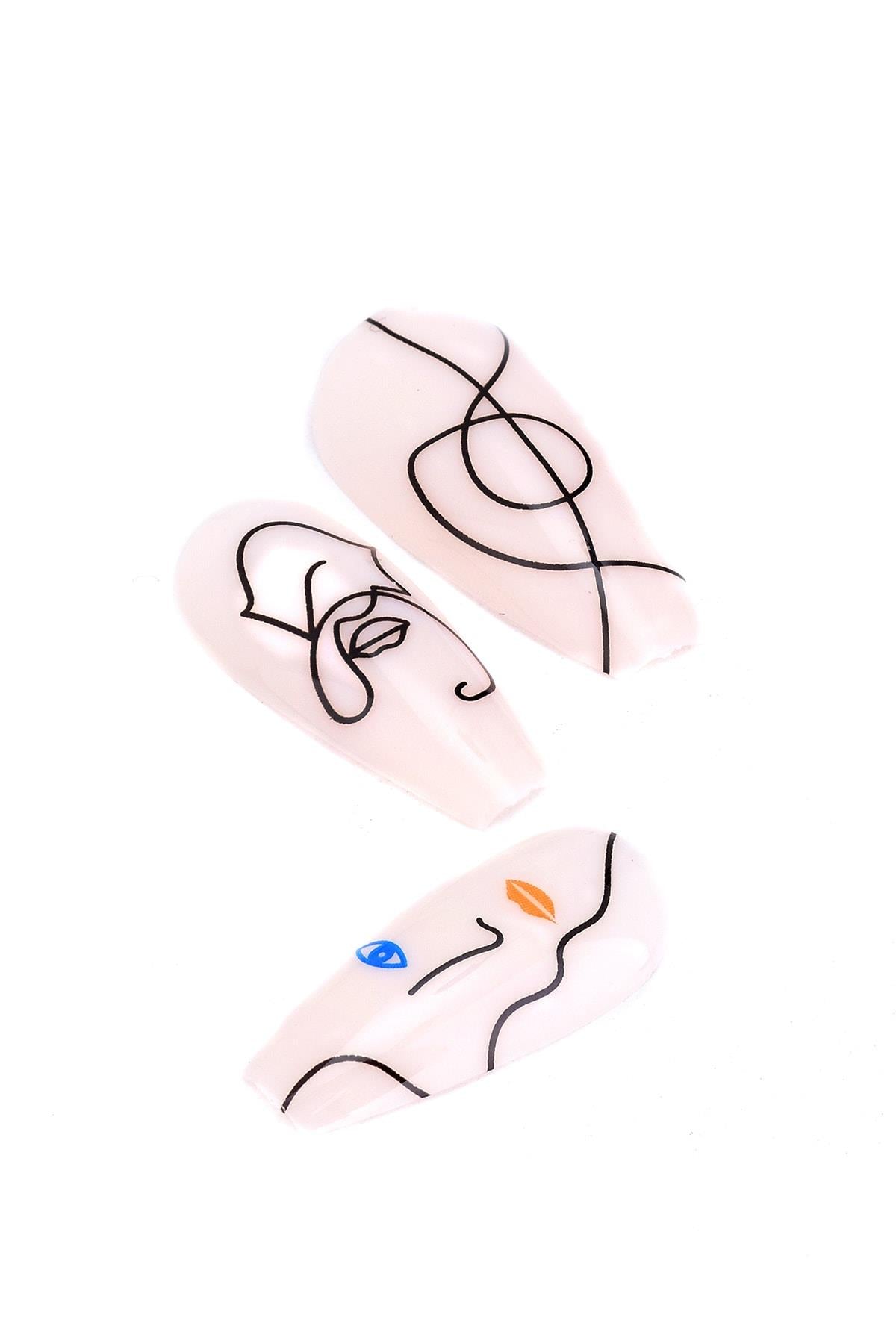 POP Beauty-Kadın Beyaz Takma Tırnak Seti-Takma Tırnak ve Aksesuarları-2-Milagron.com