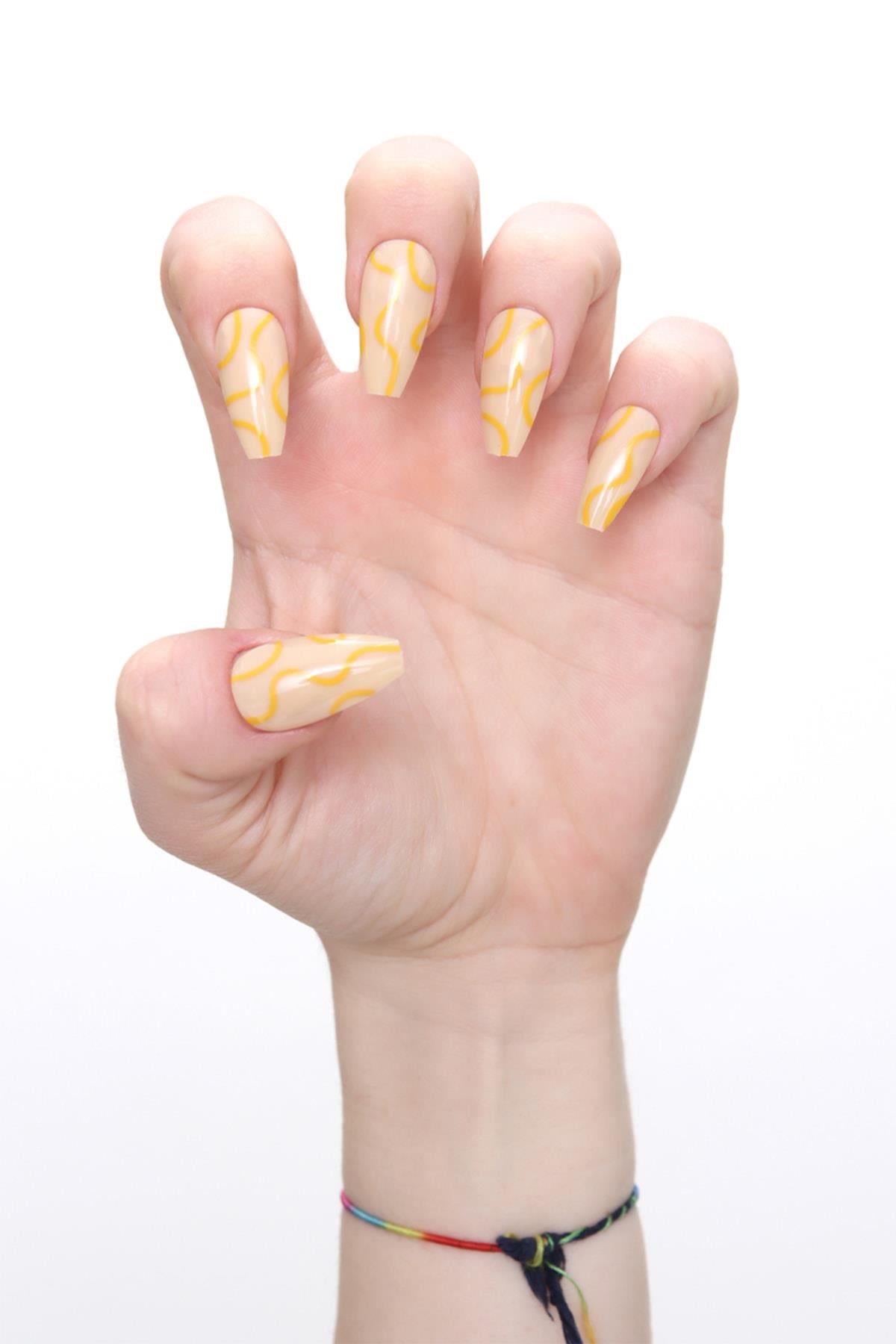 POP Beauty-Kadın Takma Tırnak Seti Zararsız Yapıştırıcı-Takma Tırnak ve Aksesuarları-3-Milagron.com