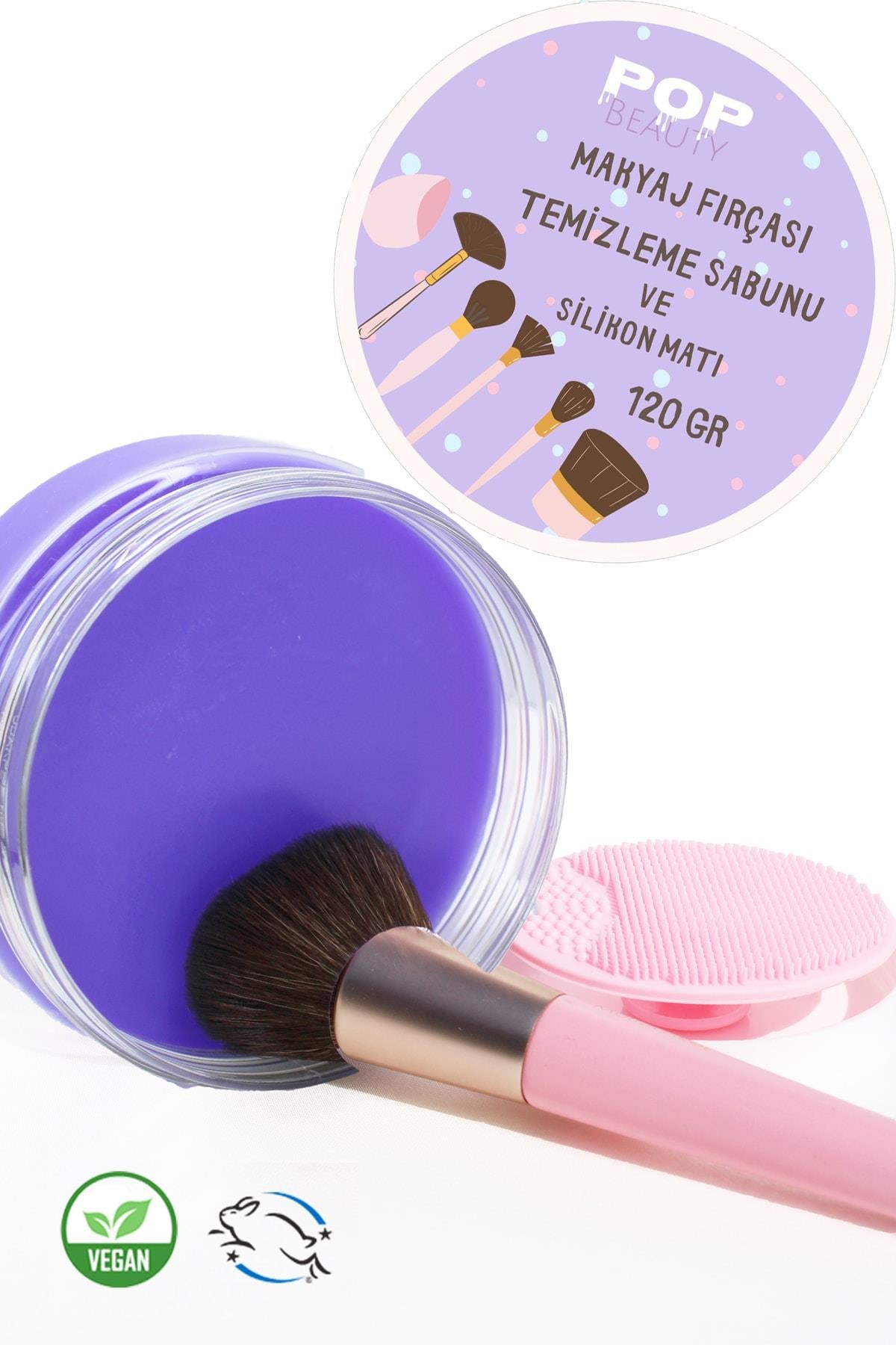 POP Beauty-Makyaj Fırçası Ve Süngerini Temizleme Sabunu + Silikon Matı 120gr - Büyük Boy-Makyaj Fırçası Temizleyici-2-Milagron.com