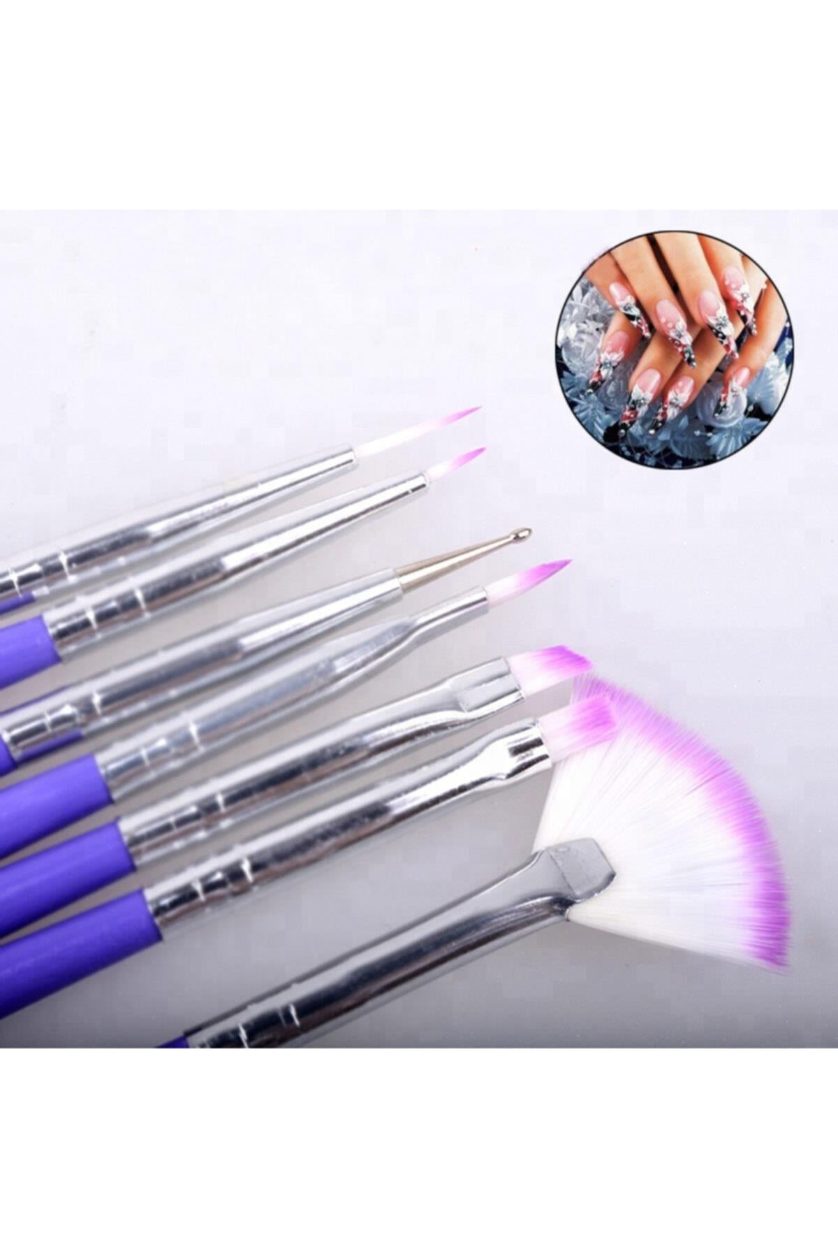 POP Beauty-Nail Art Tırnak Süsleme Desen Fırça Seti - Uv Jel Tırnak Boyama Fırçası-Takma Tırnak ve Aksesuarları-6-Milagron.com