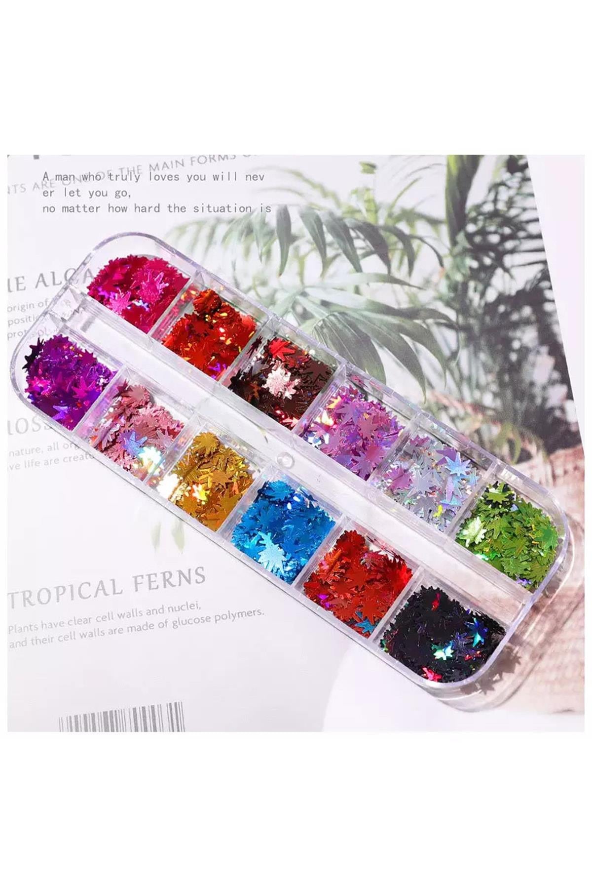 POP Beauty-Nail Art Tırnak Süsleme Pul Seti Yapraklı-Takma Tırnak ve Aksesuarları-3-Milagron.com