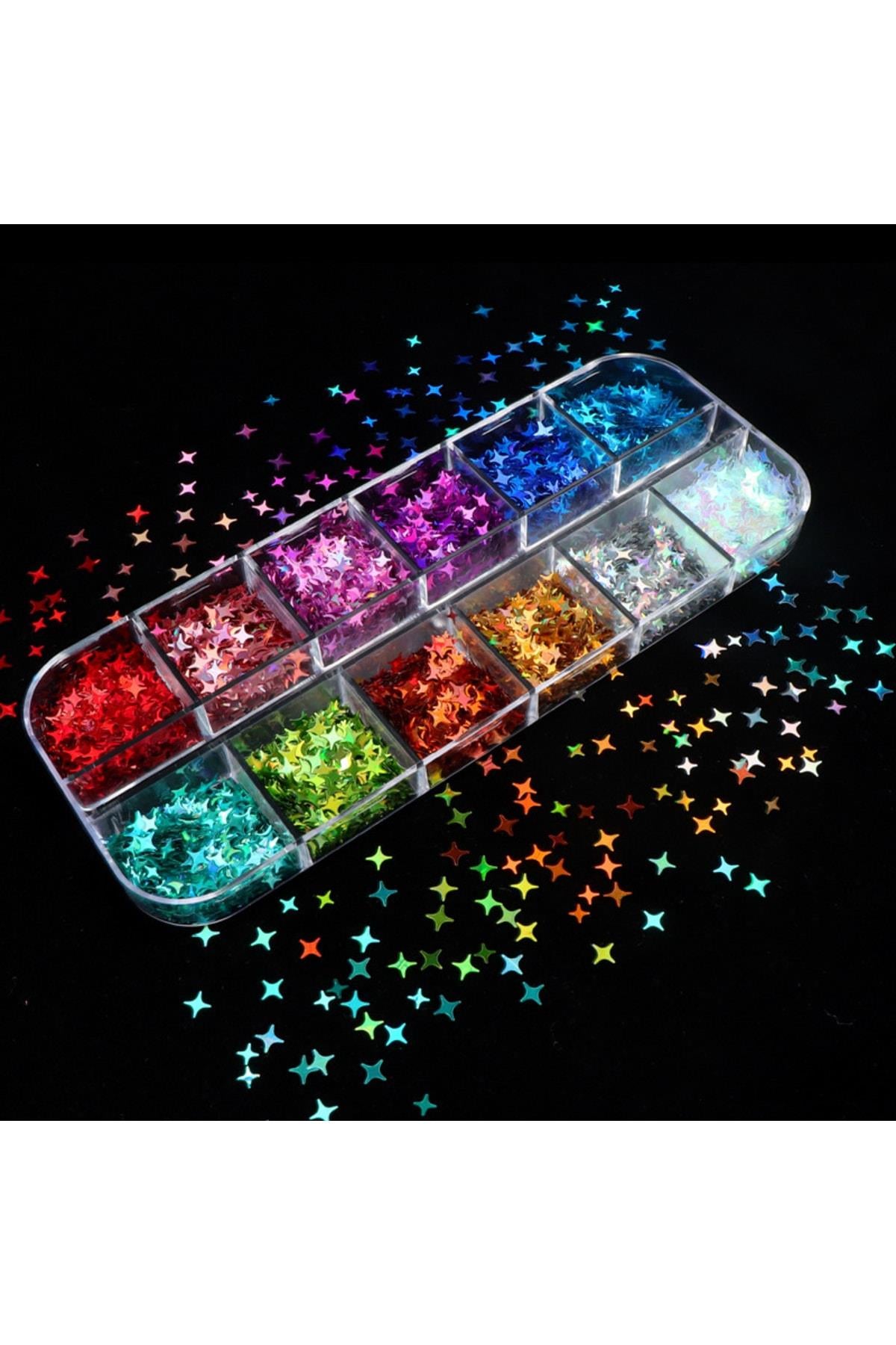 POP Beauty-Nail Art Tırnak Süsleme Pul Seti Yıldız Desenli-Tırnak Süsleme-5-Milagron.com
