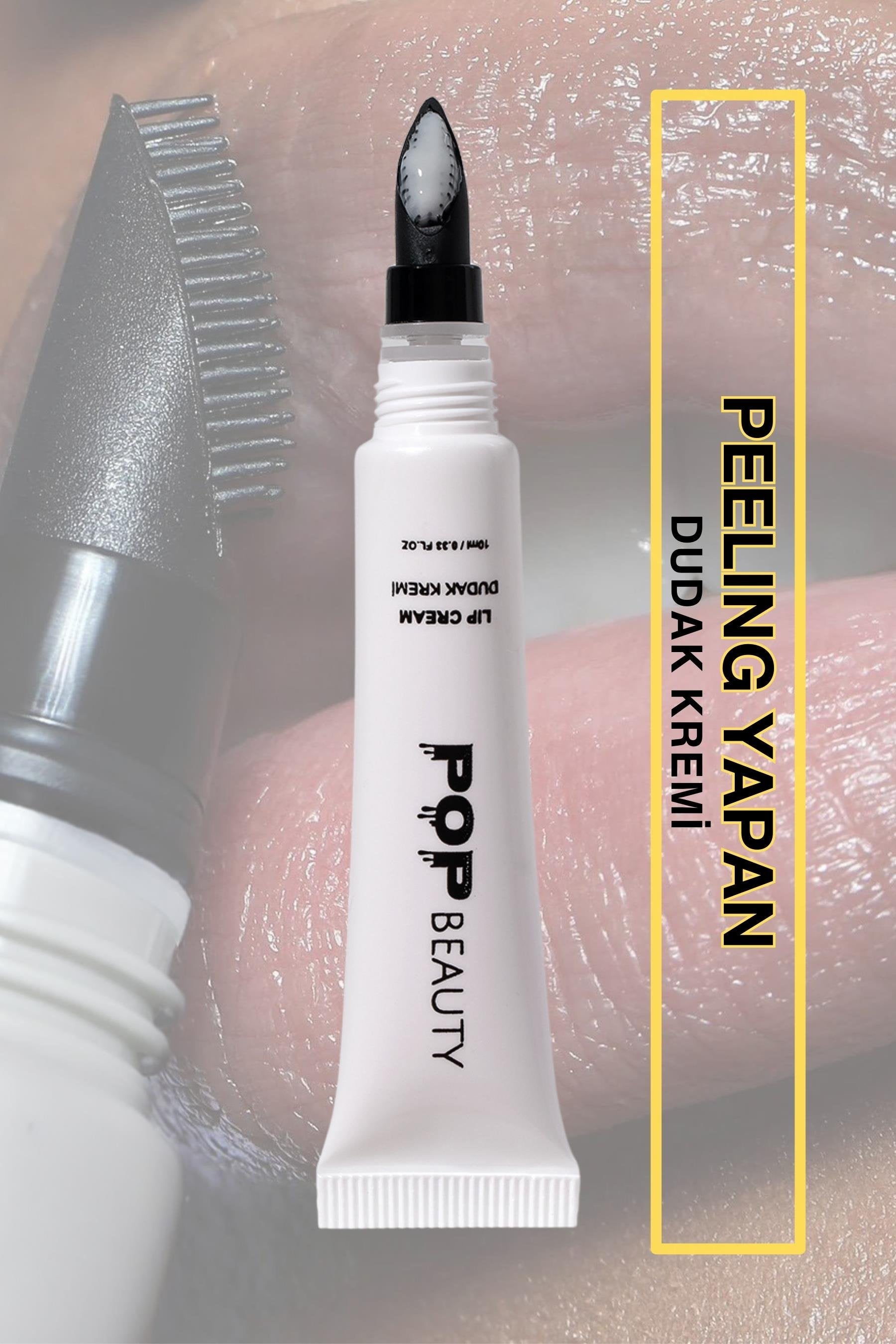 POP Beauty-Peeling Yapan Dudak Kremi - Dudak Nemlendiricisi - Dudak Balmı Beyaz-Lip Balm-1-Milagron.com