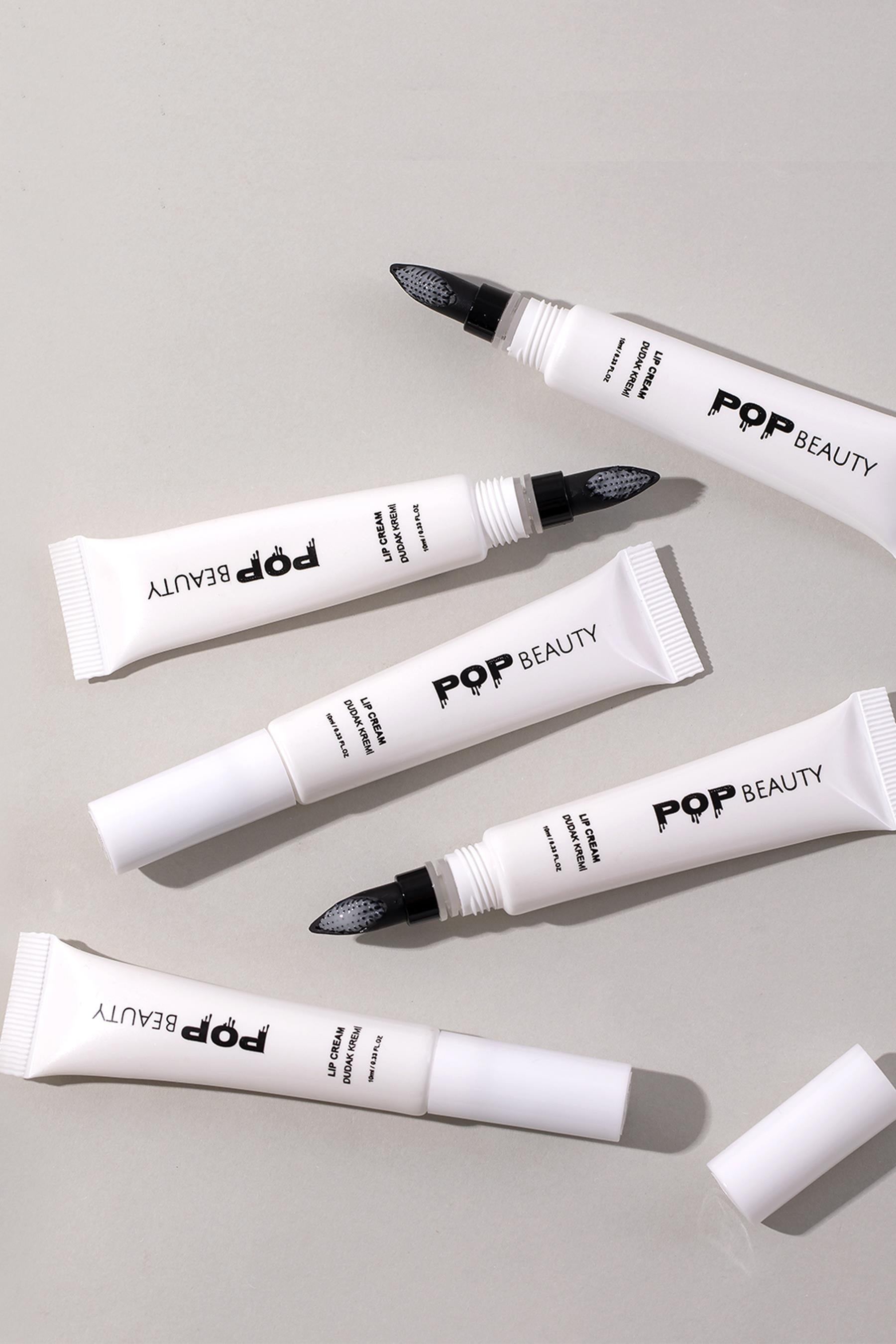 POP Beauty-Peeling Yapan Dudak Kremi - Dudak Nemlendiricisi - Dudak Balmı Beyaz-Lip Balm-4-Milagron.com