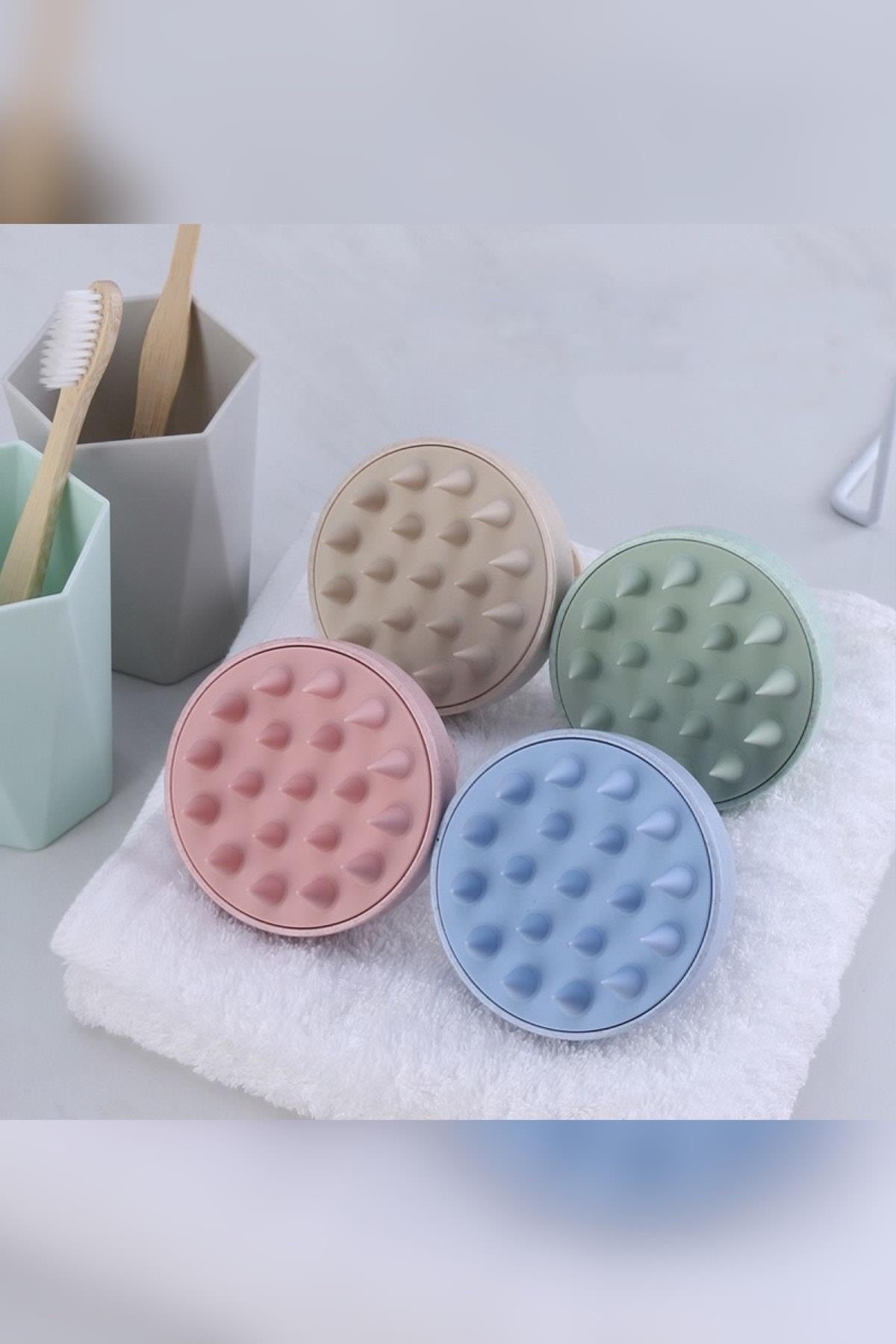 POP Beauty-Saç Bakım Fırçası, Saç Derisine Masaj Yapan Şampuan Tarağı, Duş Fırçası (Bej)-Saç Bakım Fırçası & Tarak-4-Milagron.com