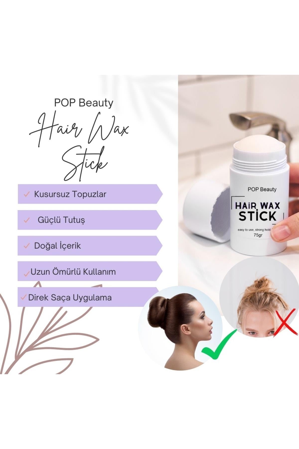 POP Beauty-Saç Şekillendirici Stick Wax 75gr-Saç Jölesi-3-Milagron.com