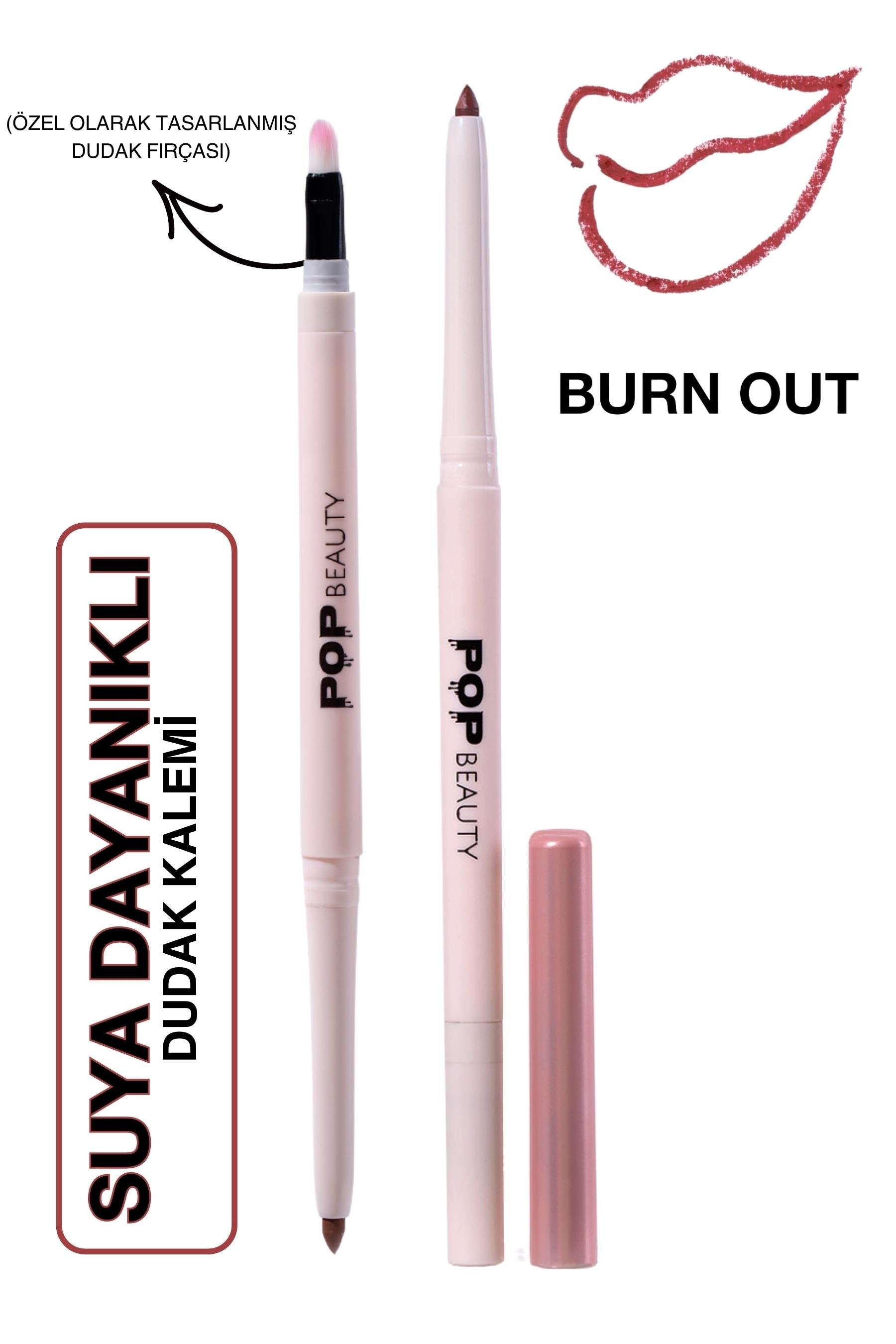 POP Beauty-Suya Dayanıklı Dudak Kalemi Asansörlü - Waterproof Lipliner - Burn Out-Dudak Kalemi-1-Milagron.com
