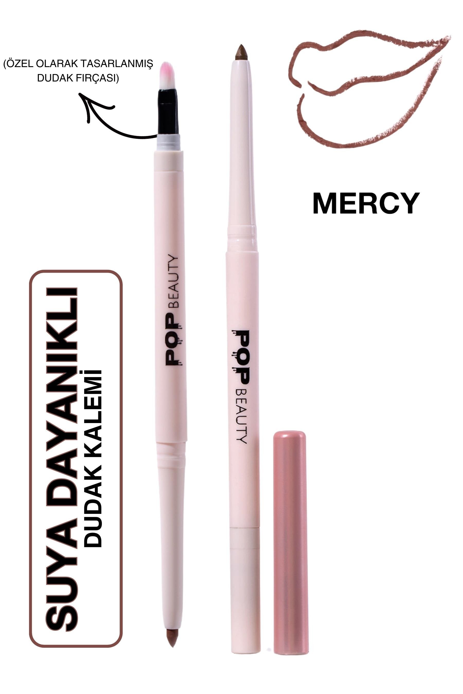 POP Beauty-Suya Dayanıklı Dudak Kalemi Asansörlü - Waterproof Lipliner - Mercy-Dudak Kalemi-1-Milagron.com