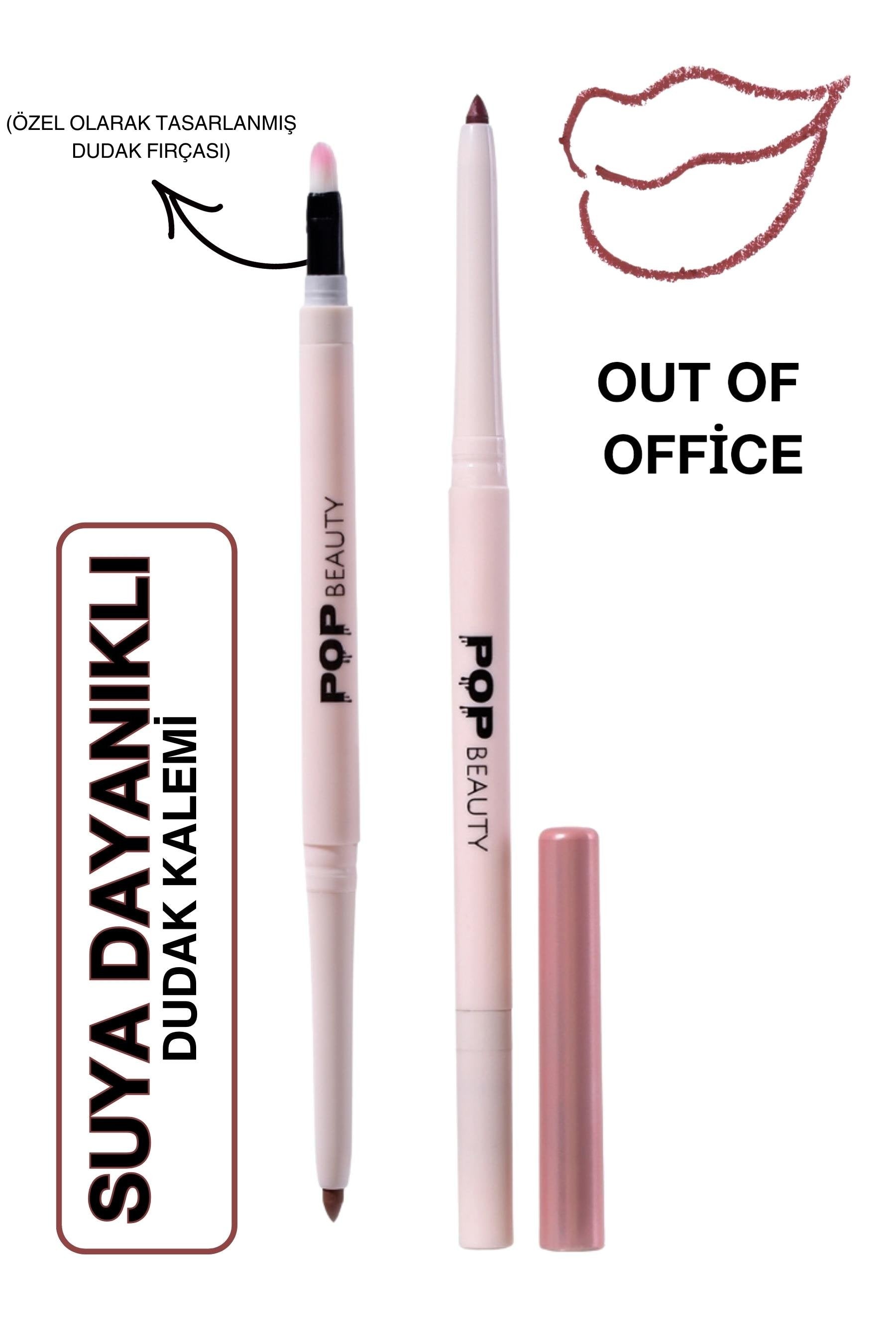 POP Beauty-Suya Dayanıklı Dudak Kalemi Asansörlü - Waterproof Lipliner - Out Of Office-Dudak Kalemi-1-Milagron.com