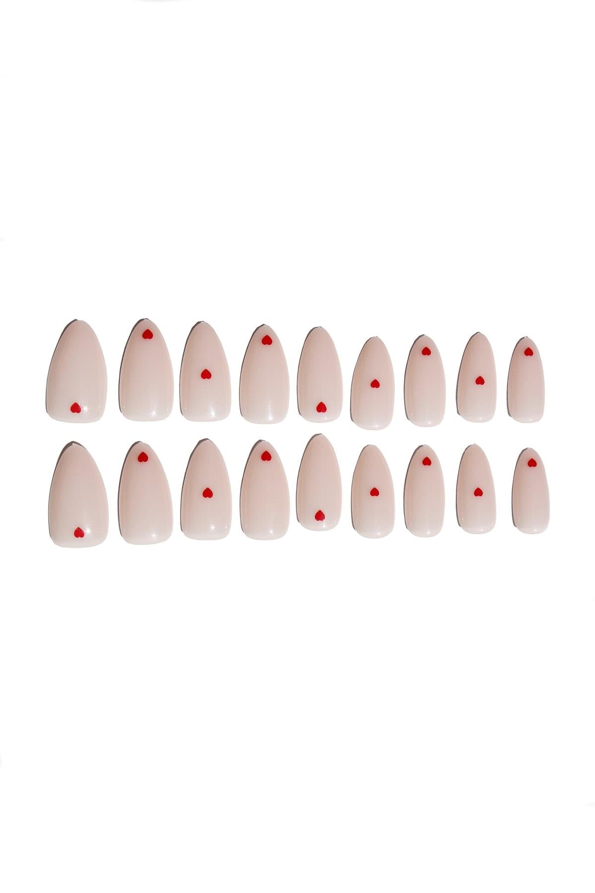POP Beauty-Takma Tırnak Seti & Zararsız Yapıştırıcı-Badem-2-Milagron.com