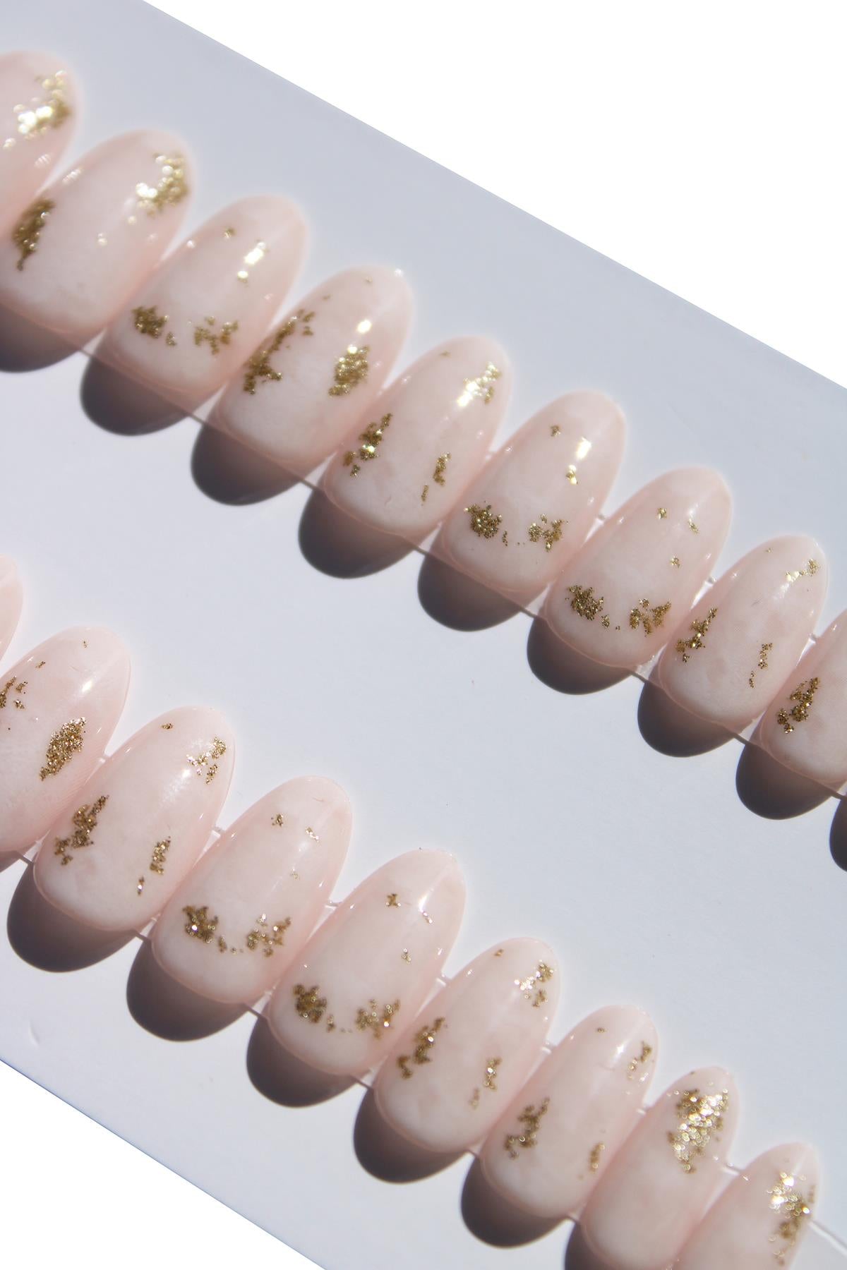 POP Beauty-Takma Tırnak Seti & Zararsız Yapıştırıcı-Badem-2-Milagron.com