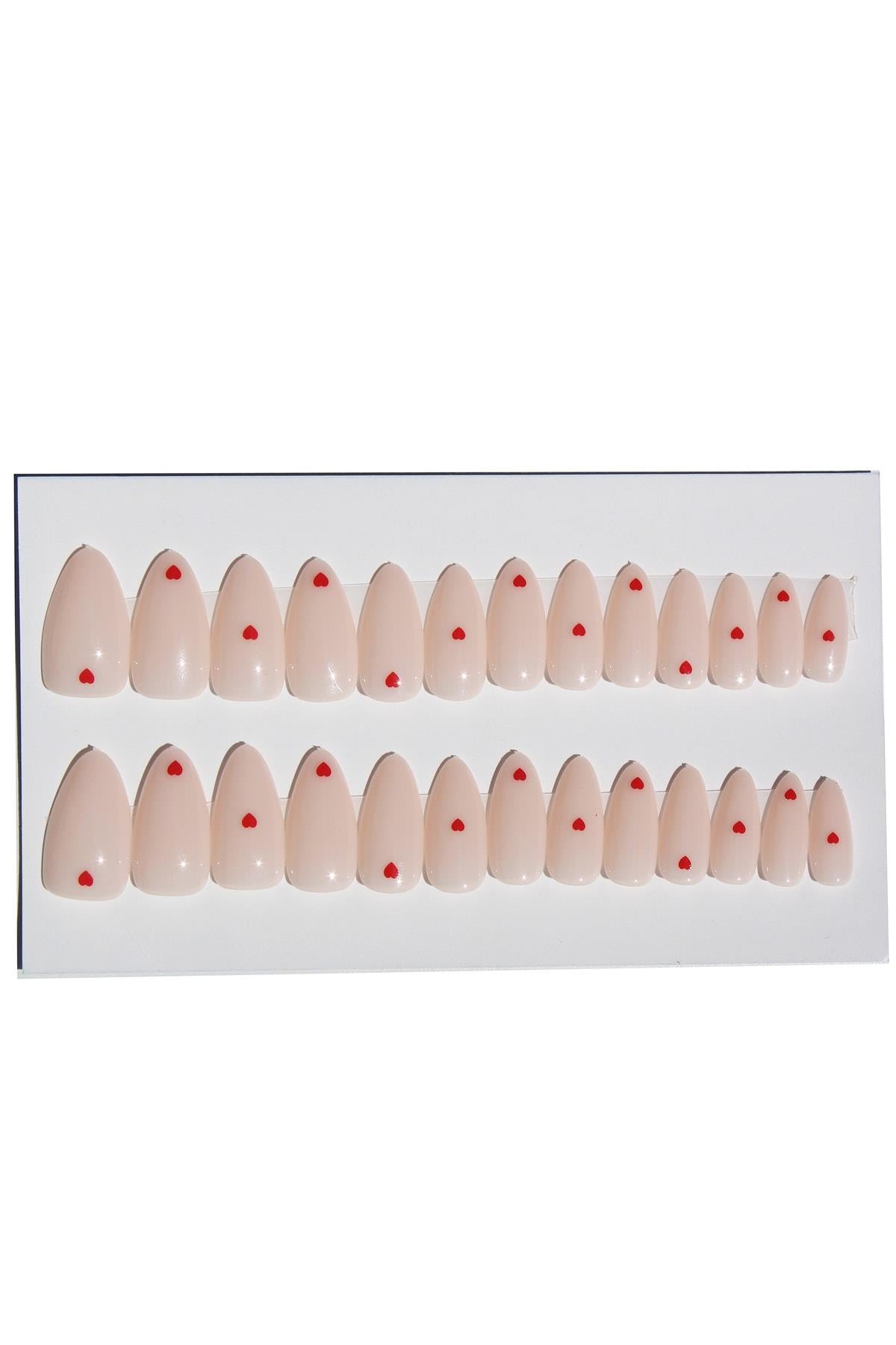 POP Beauty-Takma Tırnak Seti & Zararsız Yapıştırıcı-Badem-3-Milagron.com