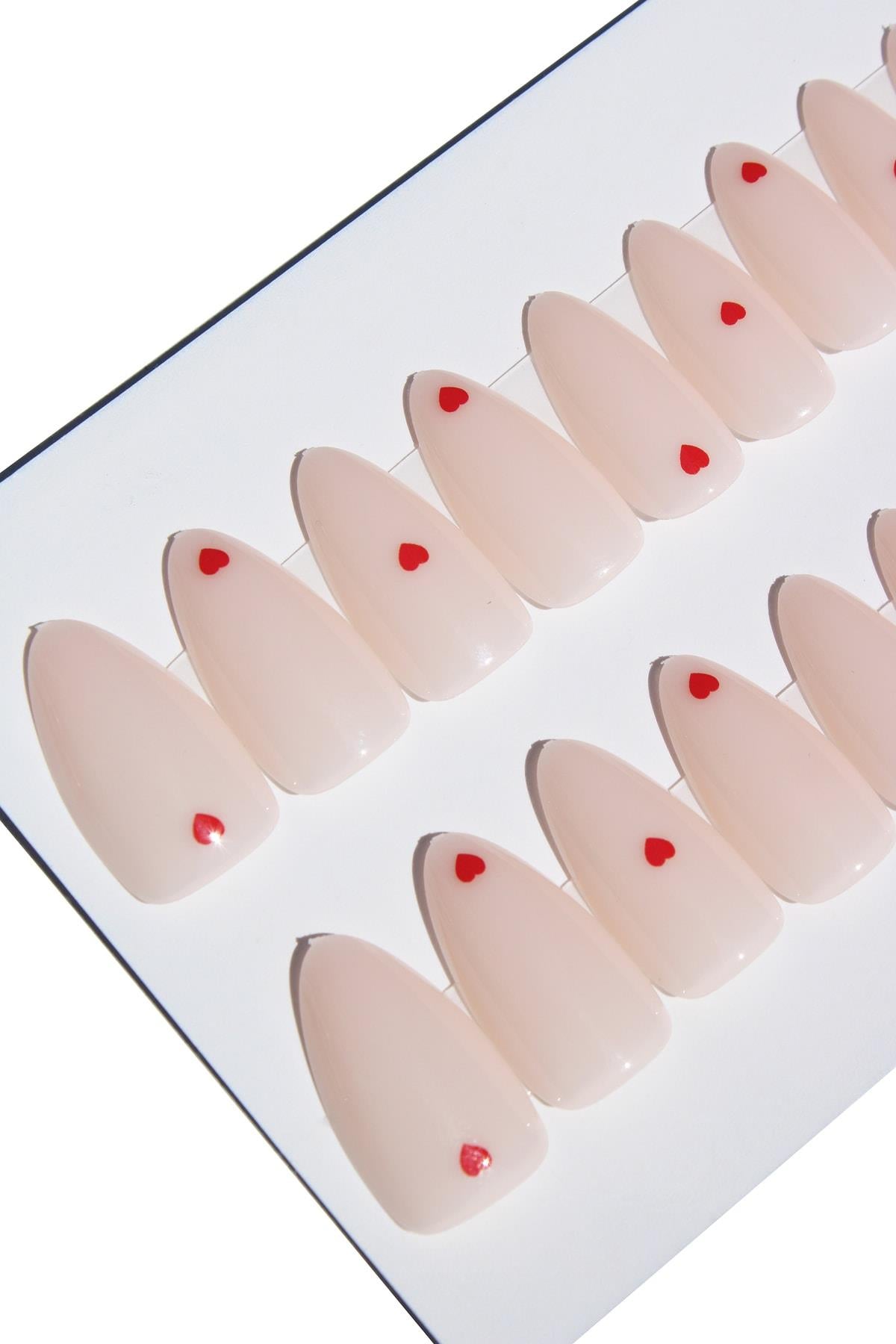 POP Beauty-Takma Tırnak Seti & Zararsız Yapıştırıcı-Badem-4-Milagron.com