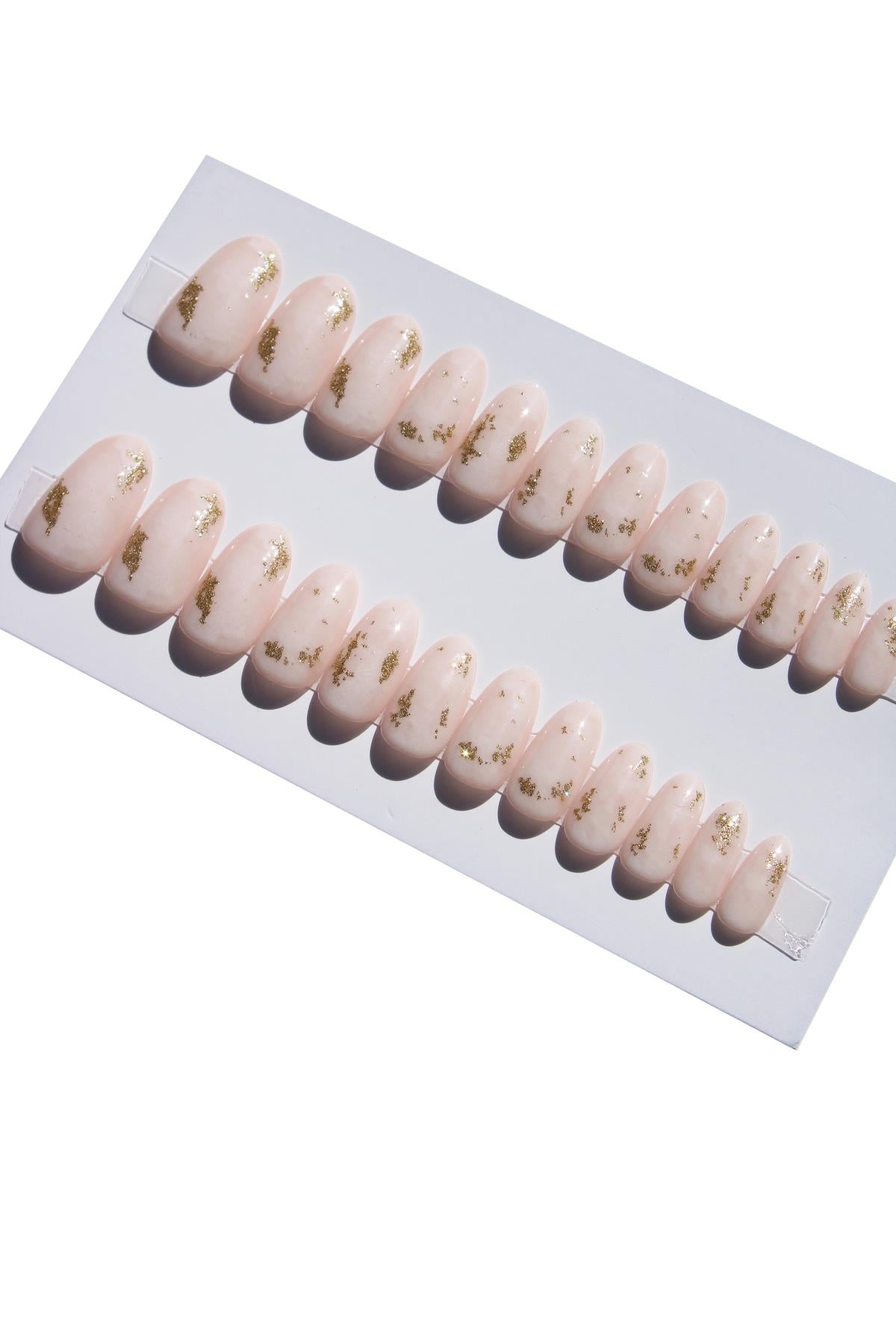 POP Beauty-Takma Tırnak Seti & Zararsız Yapıştırıcı-Badem-4-Milagron.com