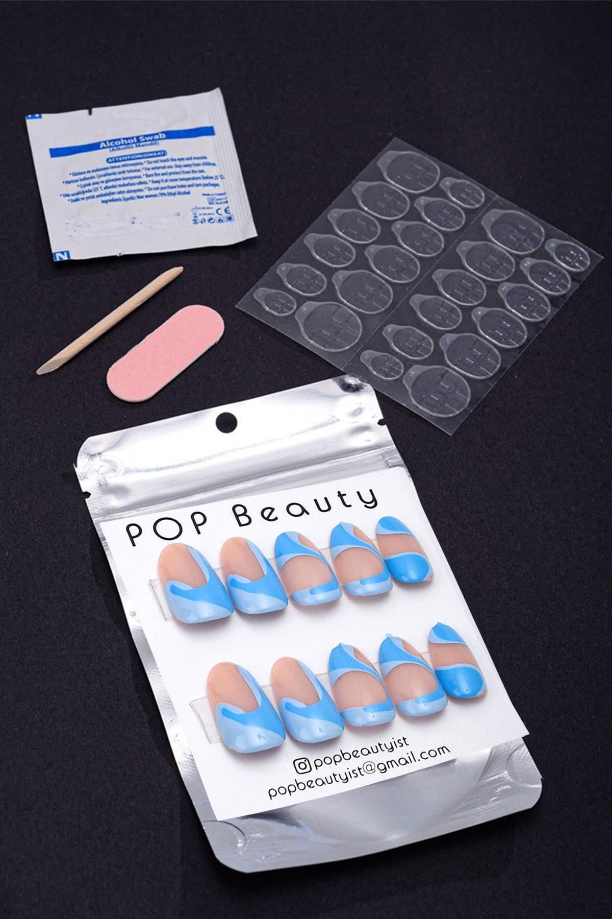 POP Beauty-Takma Tırnak Seti & Zararsız Yapıştırıcı-Takma Tırnak ve Aksesuarları-4-Milagron.com