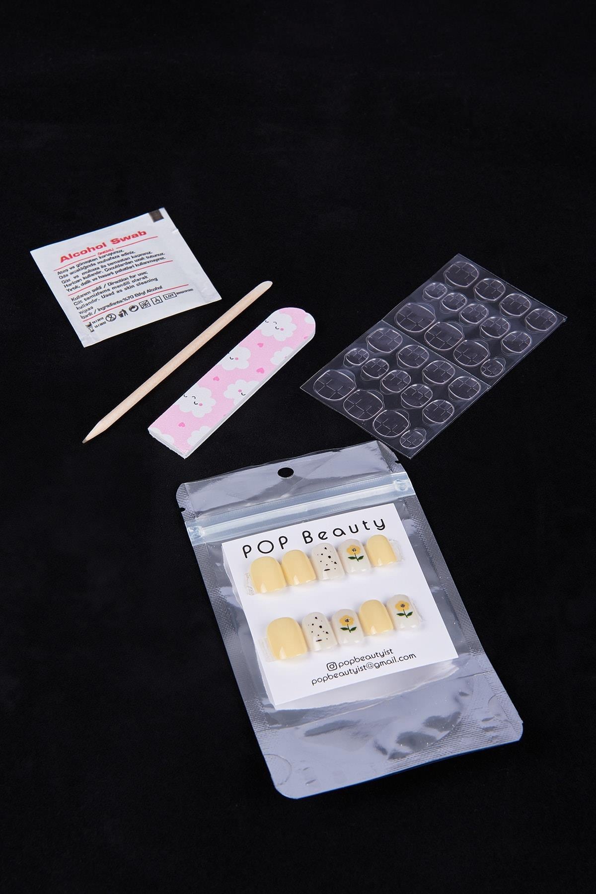 POP Beauty-Takma Tırnak Seti & Zararsız Yapıştırıcı-Takma Tırnak ve Aksesuarları-4-Milagron.com