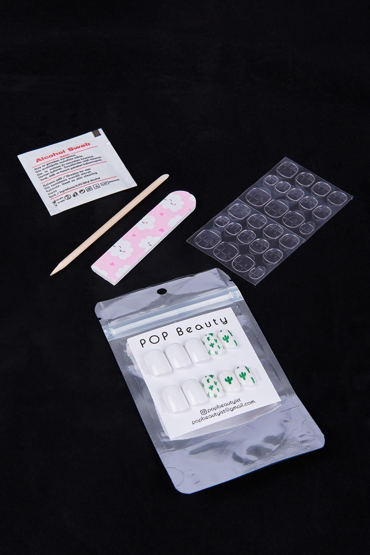POP Beauty-Takma Tırnak Seti & Zararsız Yapıştırıcı-Takma Tırnak ve Aksesuarları-4-Milagron.com