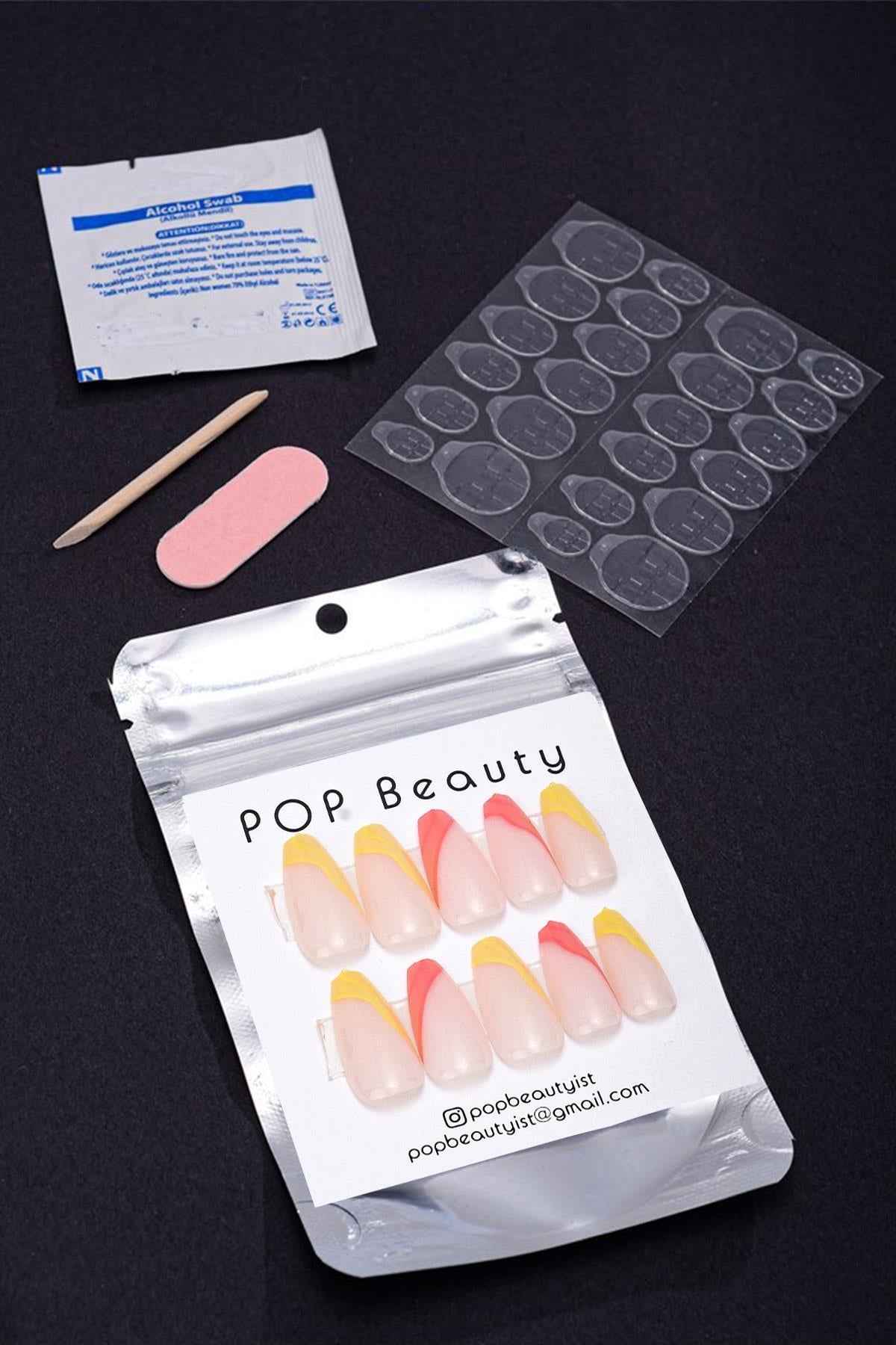 POP Beauty-Takma Tırnak Seti & Zararsız Yapıştırıcı-Takma Tırnak ve Aksesuarları-4-Milagron.com