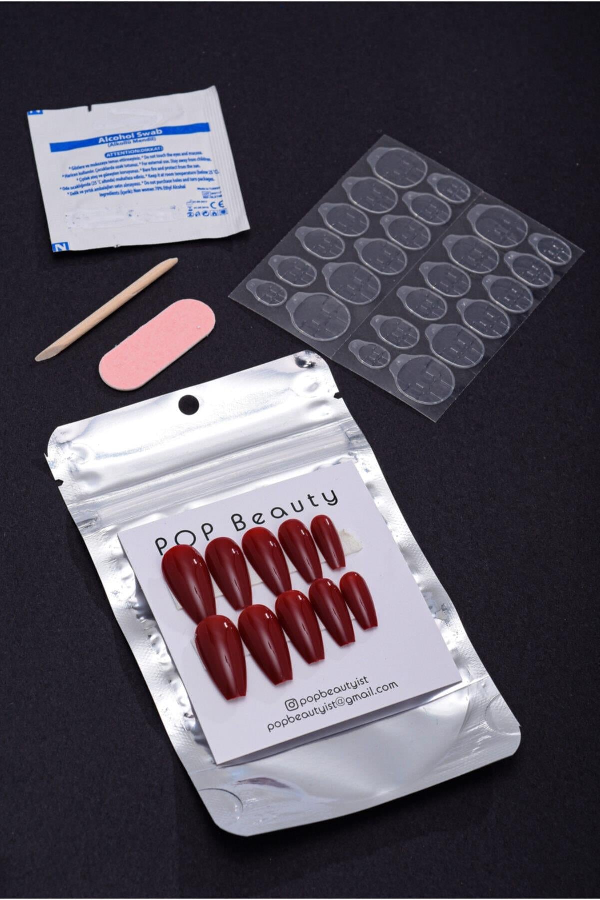 POP Beauty-Takma Tırnak Seti & Zararsız Yapıştırıcı-Takma Tırnak ve Aksesuarları-4-Milagron.com