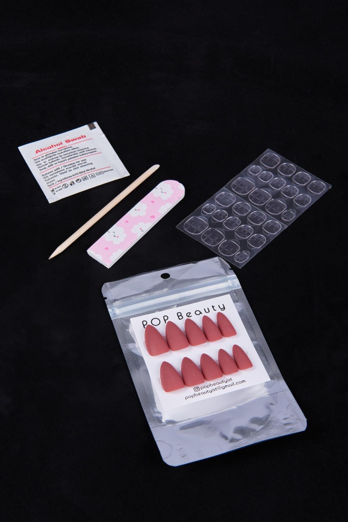 POP Beauty-Takma Tırnak Seti & Zararsız Yapıştırıcı-Takma Tırnak ve Aksesuarları-4-Milagron.com