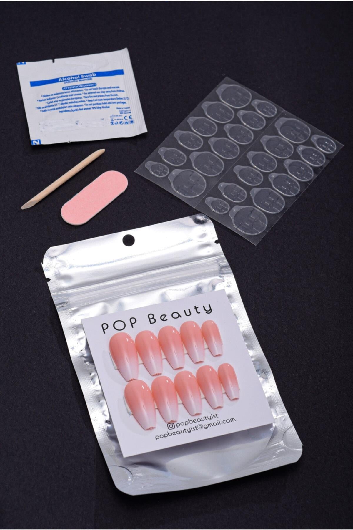 POP Beauty-Takma Tırnak Seti & Zararsız Yapıştırıcı-Takma Tırnak ve Aksesuarları-4-Milagron.com