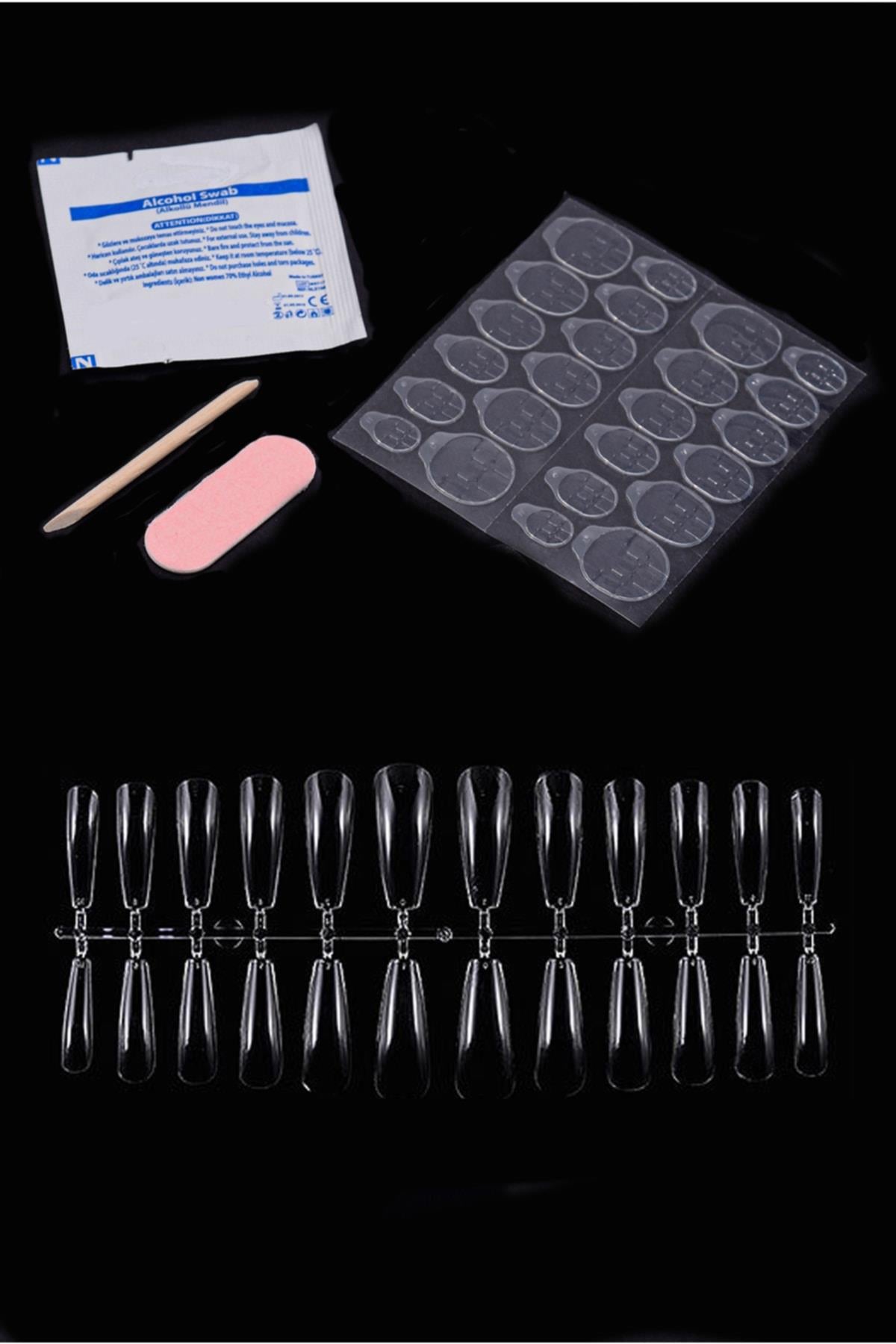 POP Beauty-Tırnak Stampası - Nail Art Stampa Plakası - 24'lü Şeffaf Takma Tırnak Seti-Takma Tırnak ve Aksesuarları-3-Milagron.com