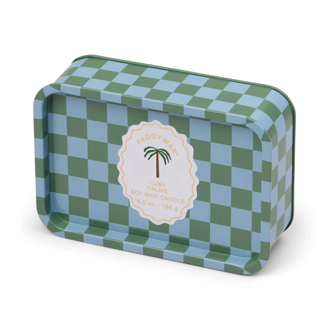 Paddywax A Dopo 184G Palm Printed Tin Candle - Melon Driftwood Mum